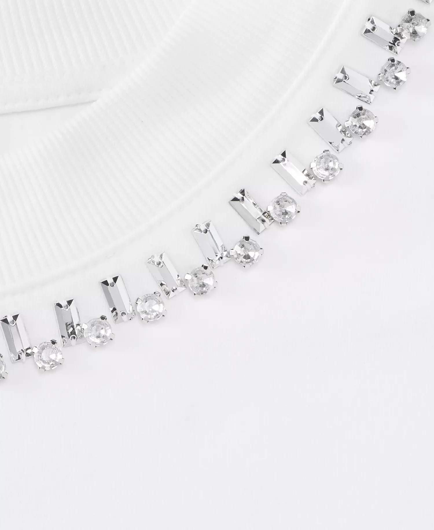 Women's Embellished T-Shirt - Bright White - L