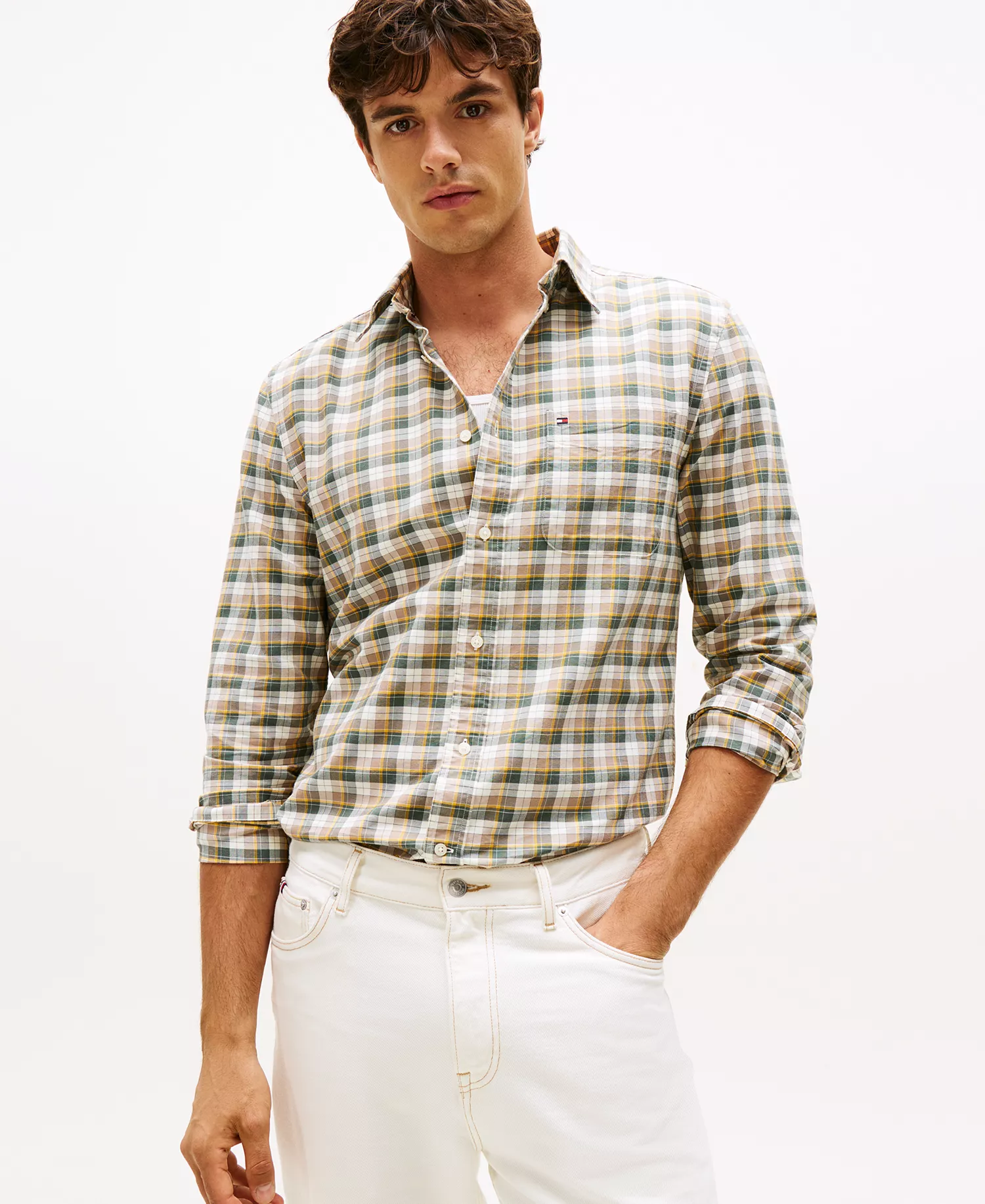 Men's Heritage Oxford Tartan Long Sleeve Shirt - Coastal Taupe / Check - M