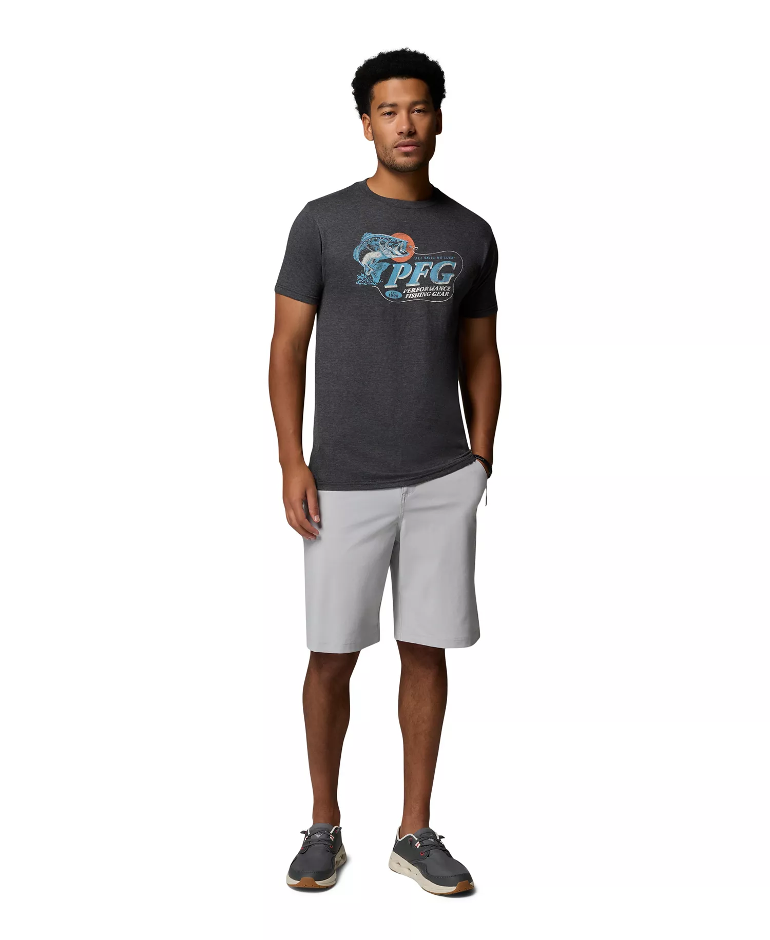 Men's PFG Kon Graphic T-Shirt - Charcoal - L