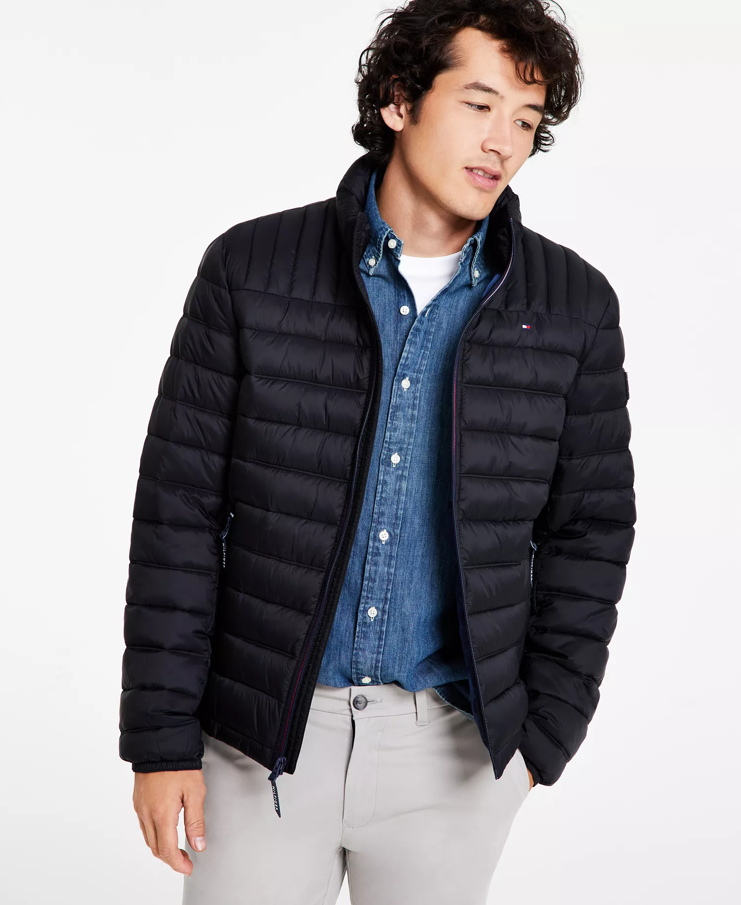 Men's Packable Quilted Puffer Jacket - Black - 2XL