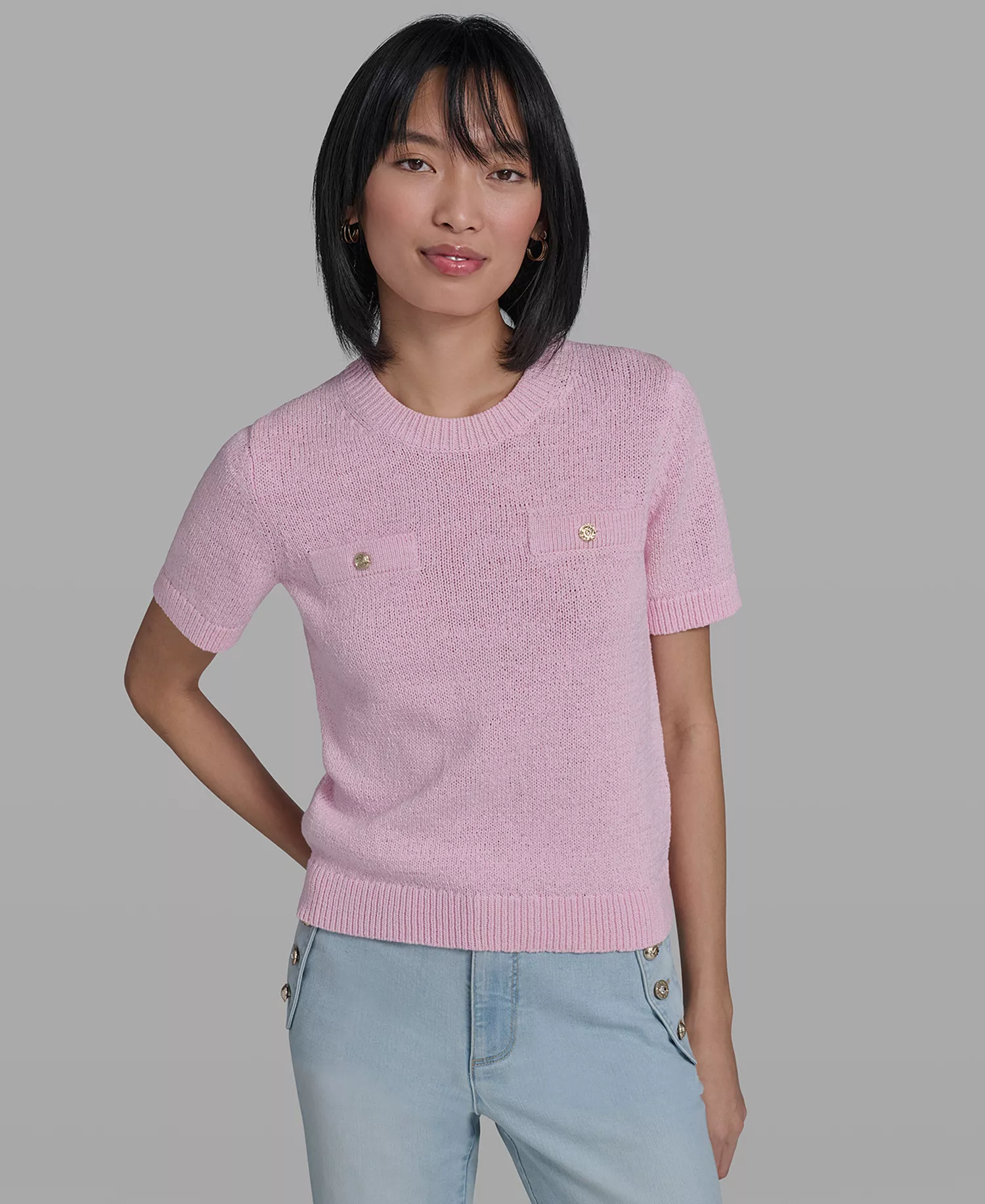 Petite Crewneck Sweater - Ballet Slipper - P/L