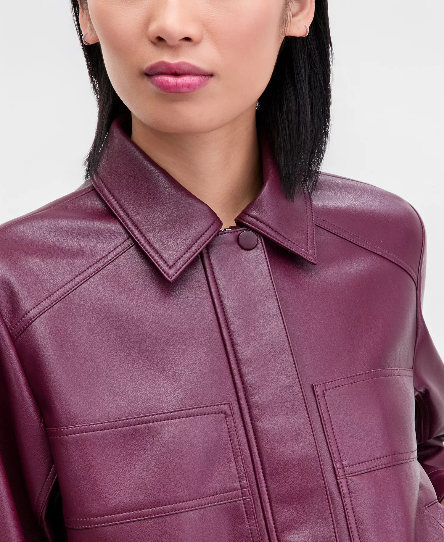 Women's Faux-Leather Bomber Jacket, Macy's Exclusive   - Port Royale - L