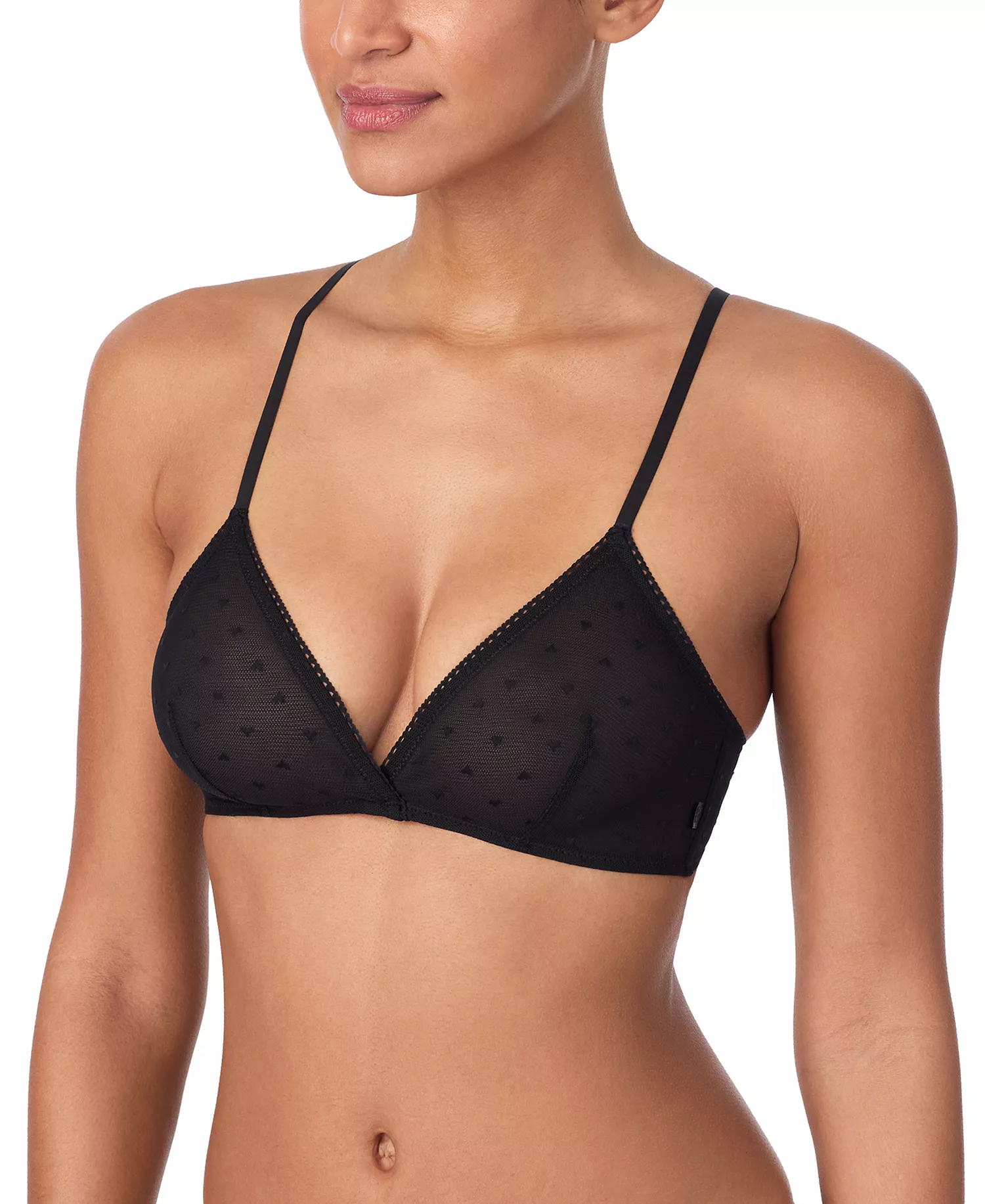Women's Heart Mesh Bralette - Black - L