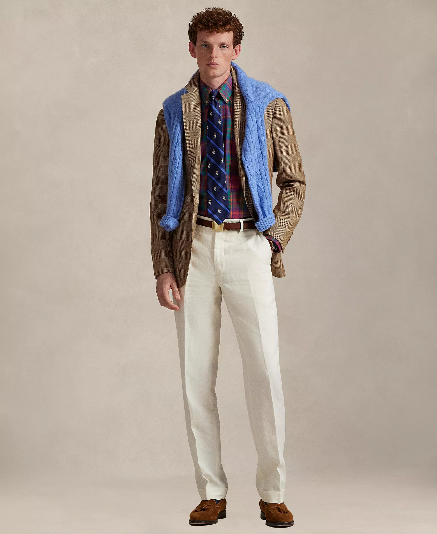 Men's Classic-Fit Plaid Performance Shirt - Berry Navy Multi - 2XL