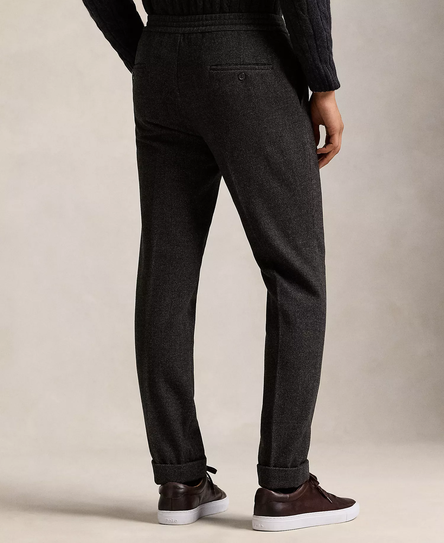 Men's Birdseye Twill Pleated Trousers - Charcoal Multi - 30x32