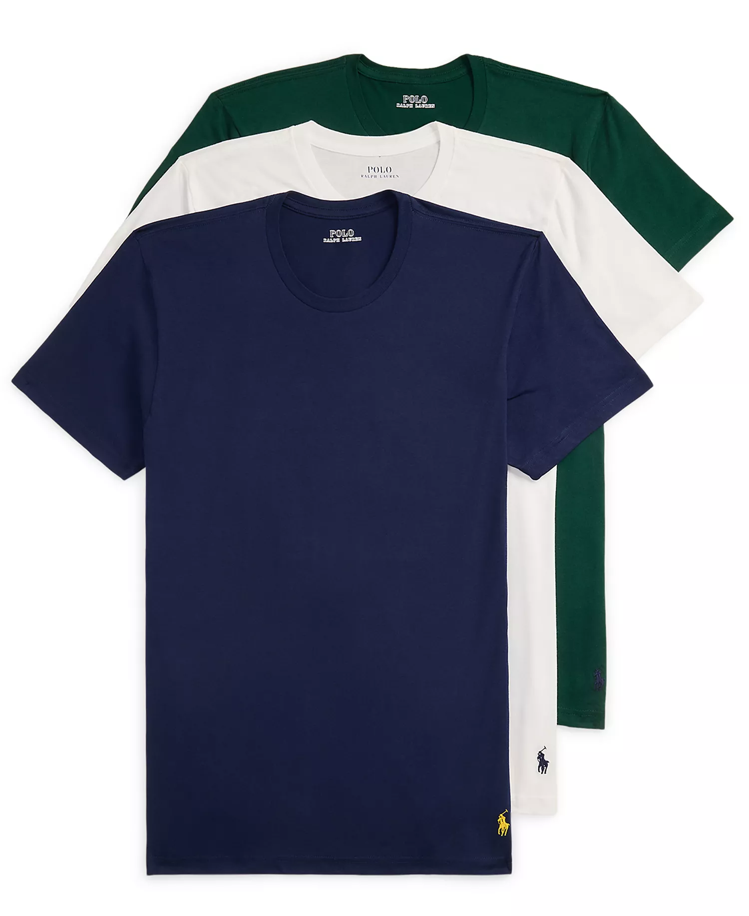 Men's 3-Pack Classic Crewneck T-Shirt - Cruise Navy/White/Moss Agate - L