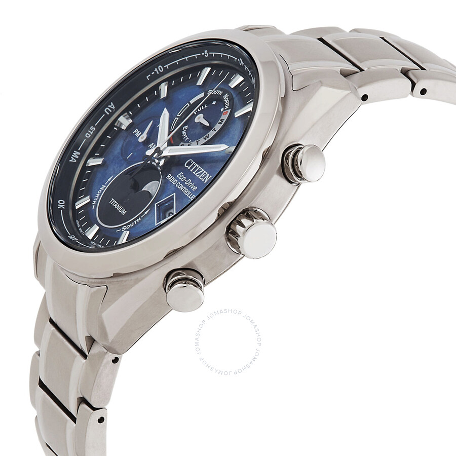 Citizen Tsuki-yomi A-T Eco-Drive Perpetual World Time Blue Dial Men's Watch