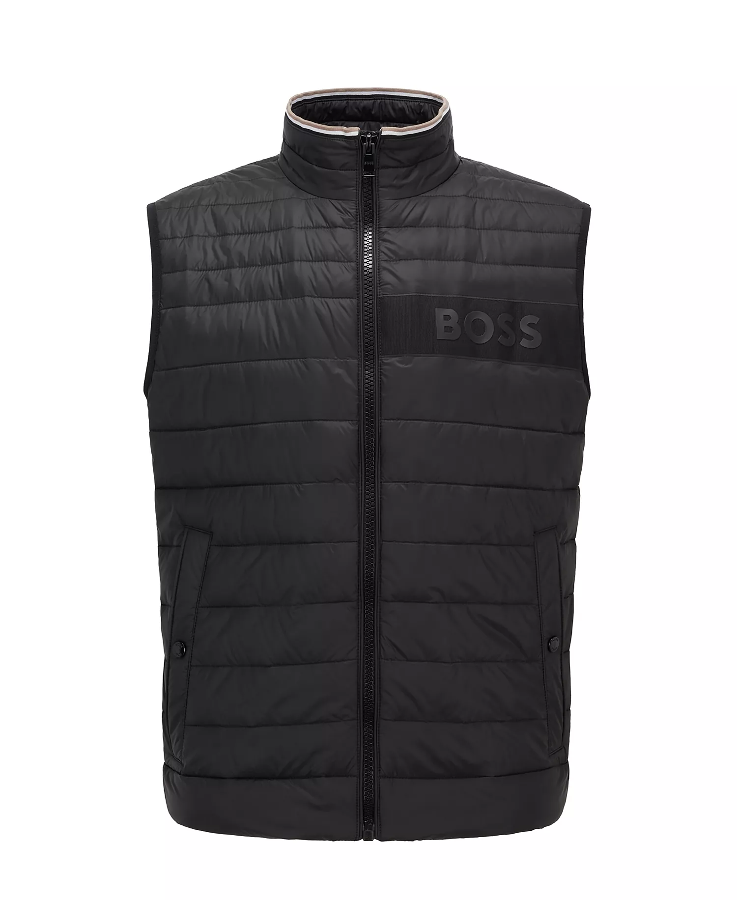 BOSS Men's Water-Repellent Padded Gilet - Black - 36R