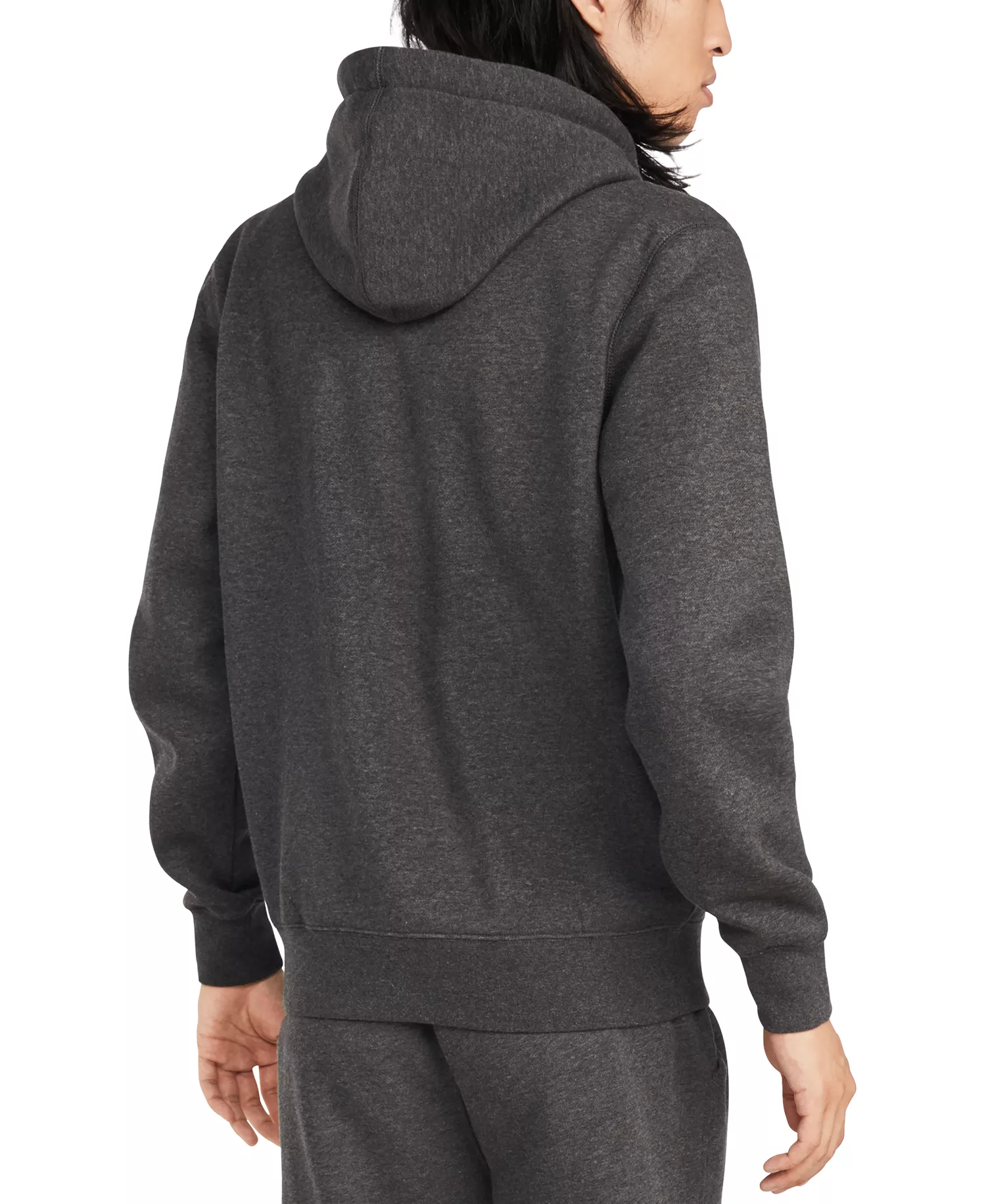 Men's Big & Tall Plains Zip-Up Hoodie - Charcoal Grey - 2XB