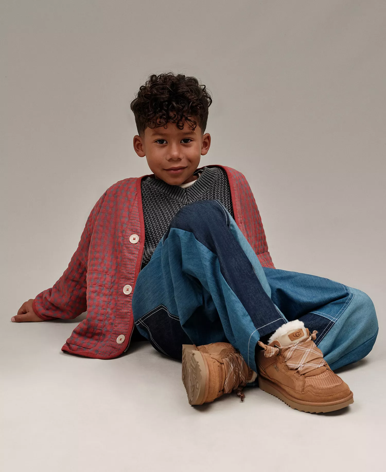 Kids Lowmel Lace-Up Cozy Sneakers - Chestnut - 3