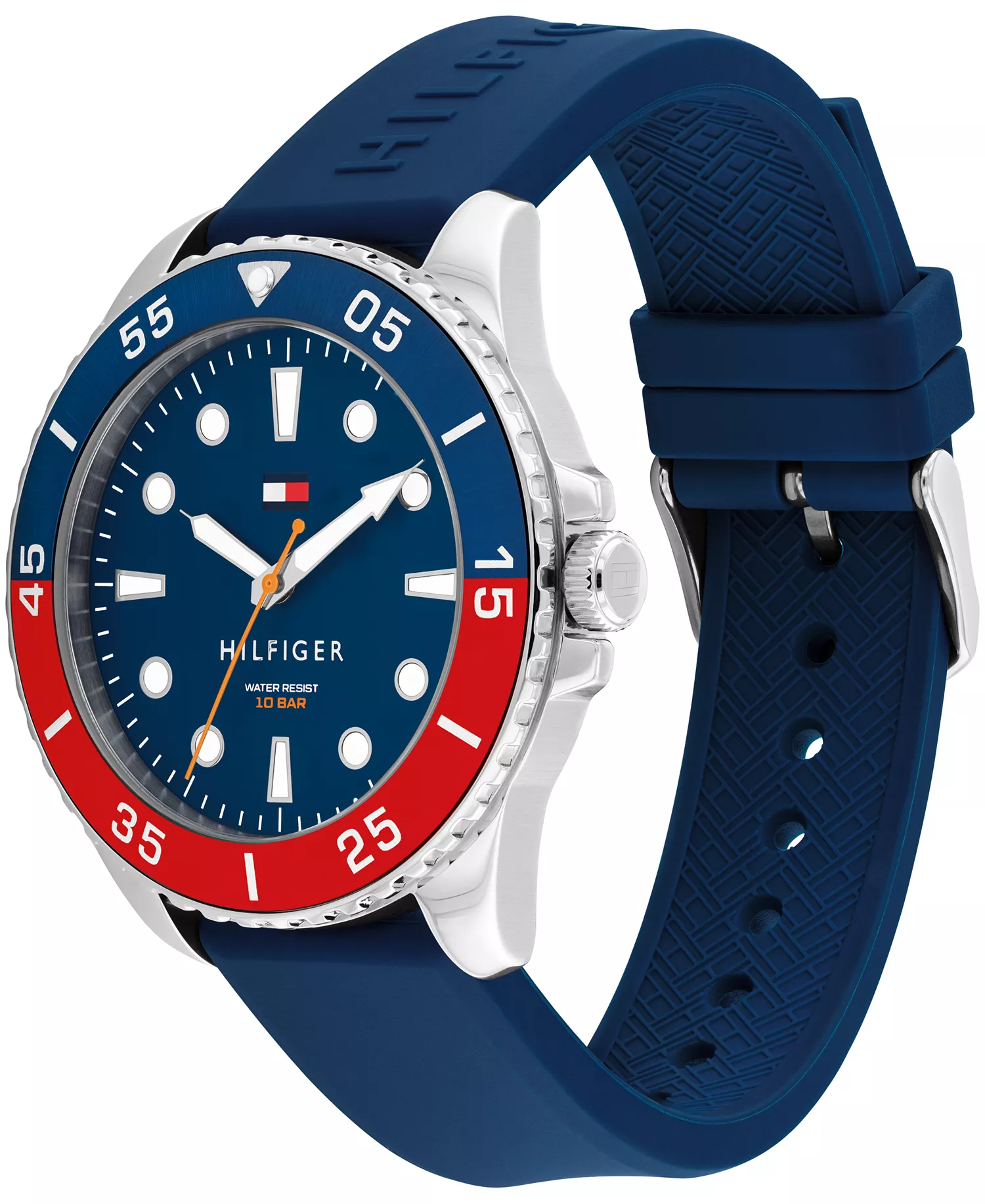 Men's Quartz Blue Silicone Strap Watch, 42mm - Blue - 42mm