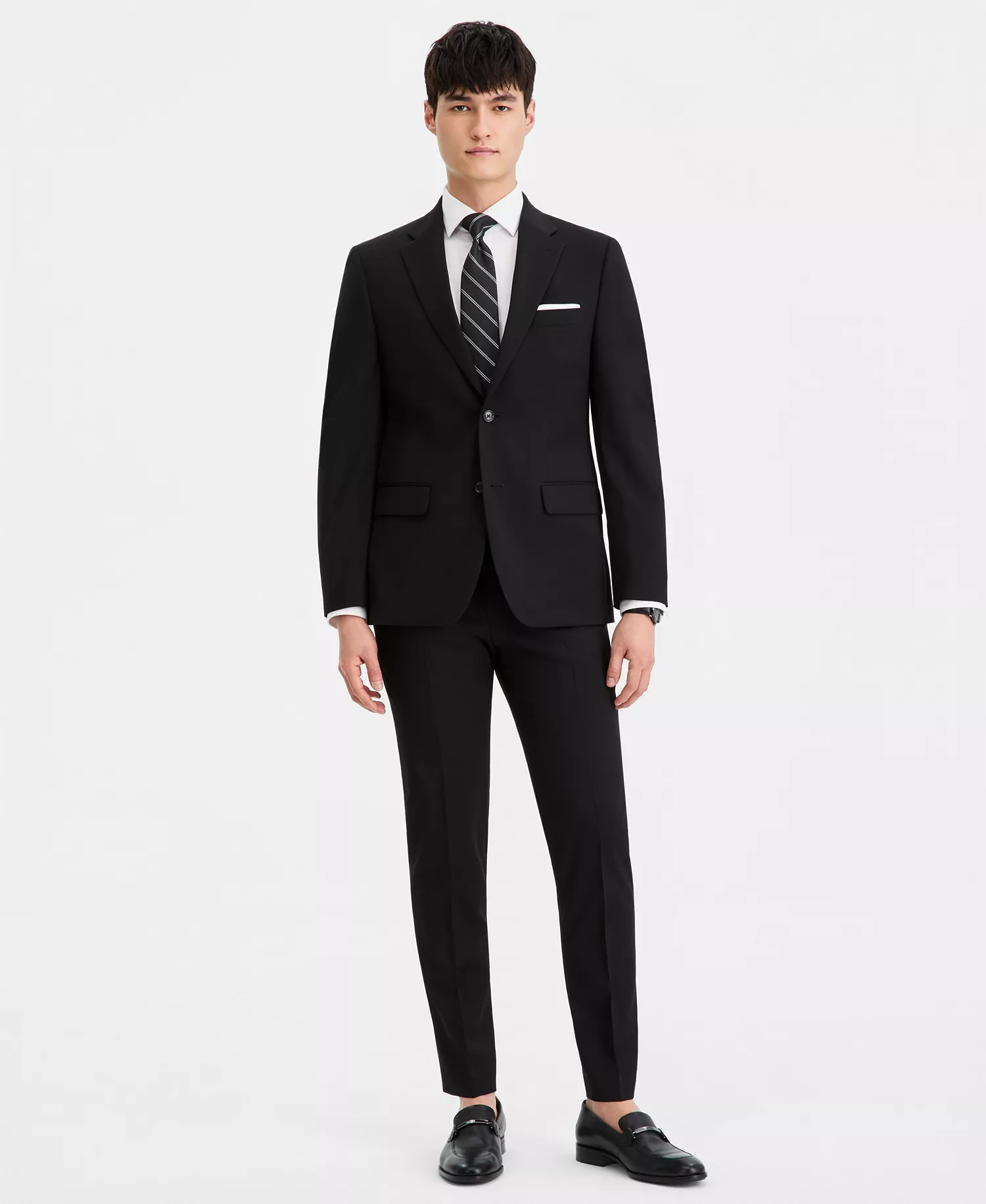 Men's Modern-Fit Wool TH-Flex Stretch Suit Separates Jacket - Black - 36R