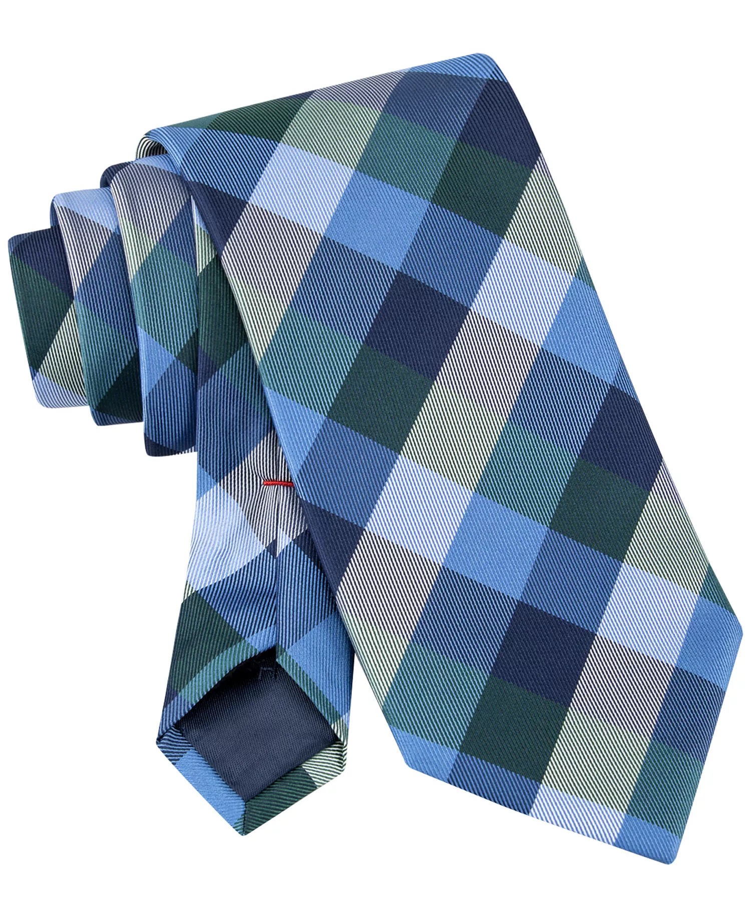 Men's Buffalo Plaid Tartan Tie - Green - ONE SIZE