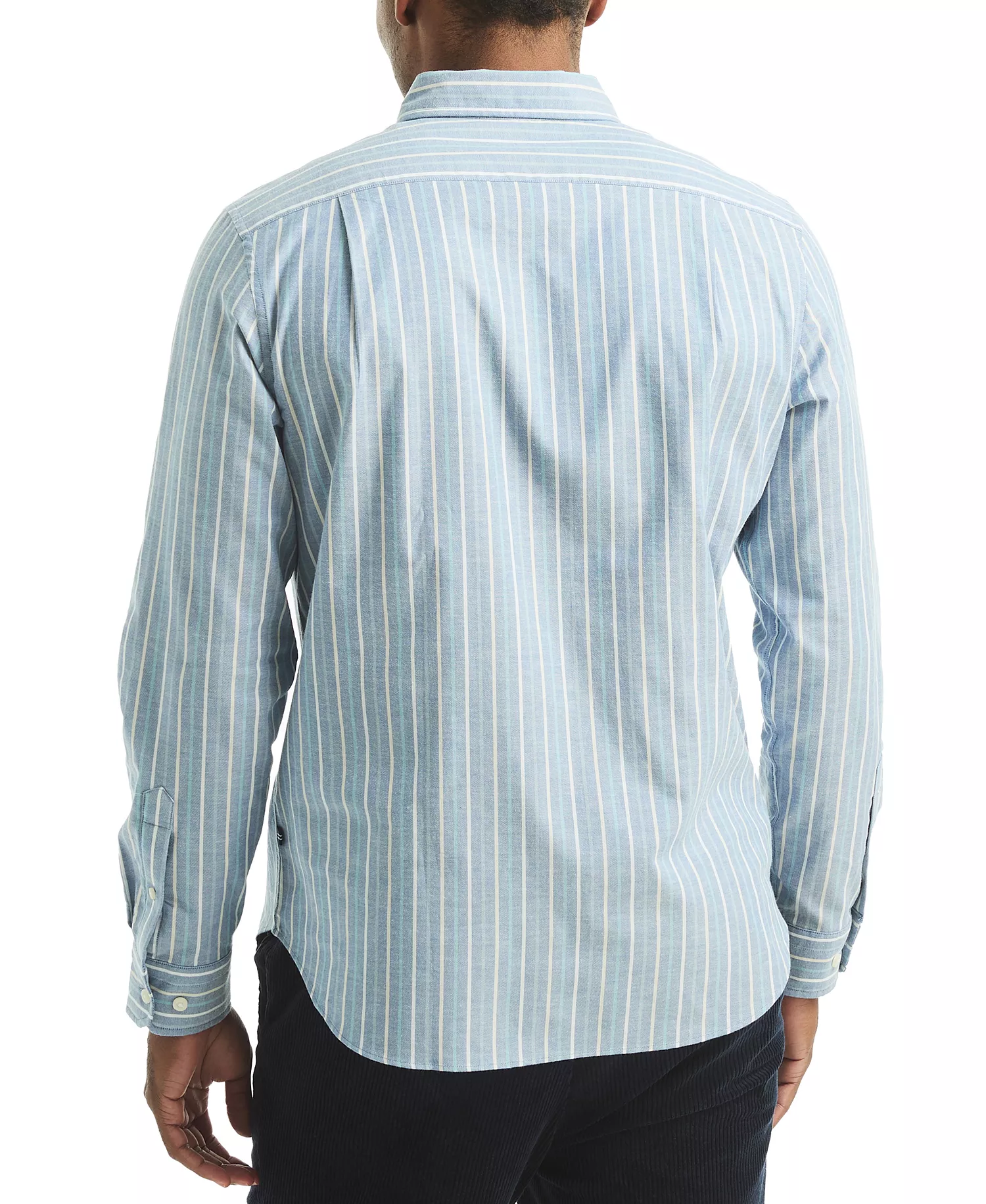 Men's Long Sleeve Striped Button-Down Shirt - Limoges - 2XL