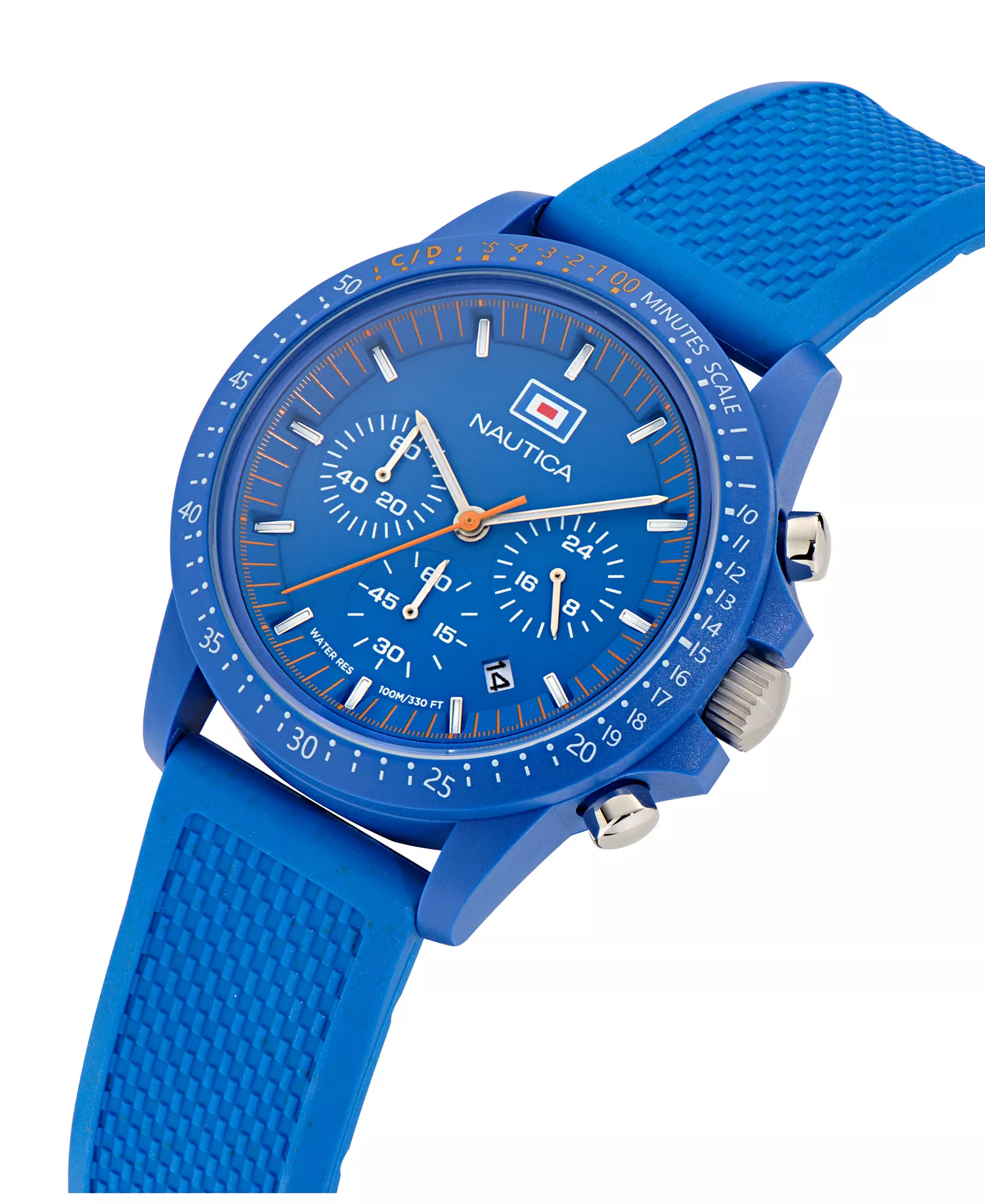 Men's Multifunction or Date Blue Polyurethane Watch, 43mm - Blue - No Size