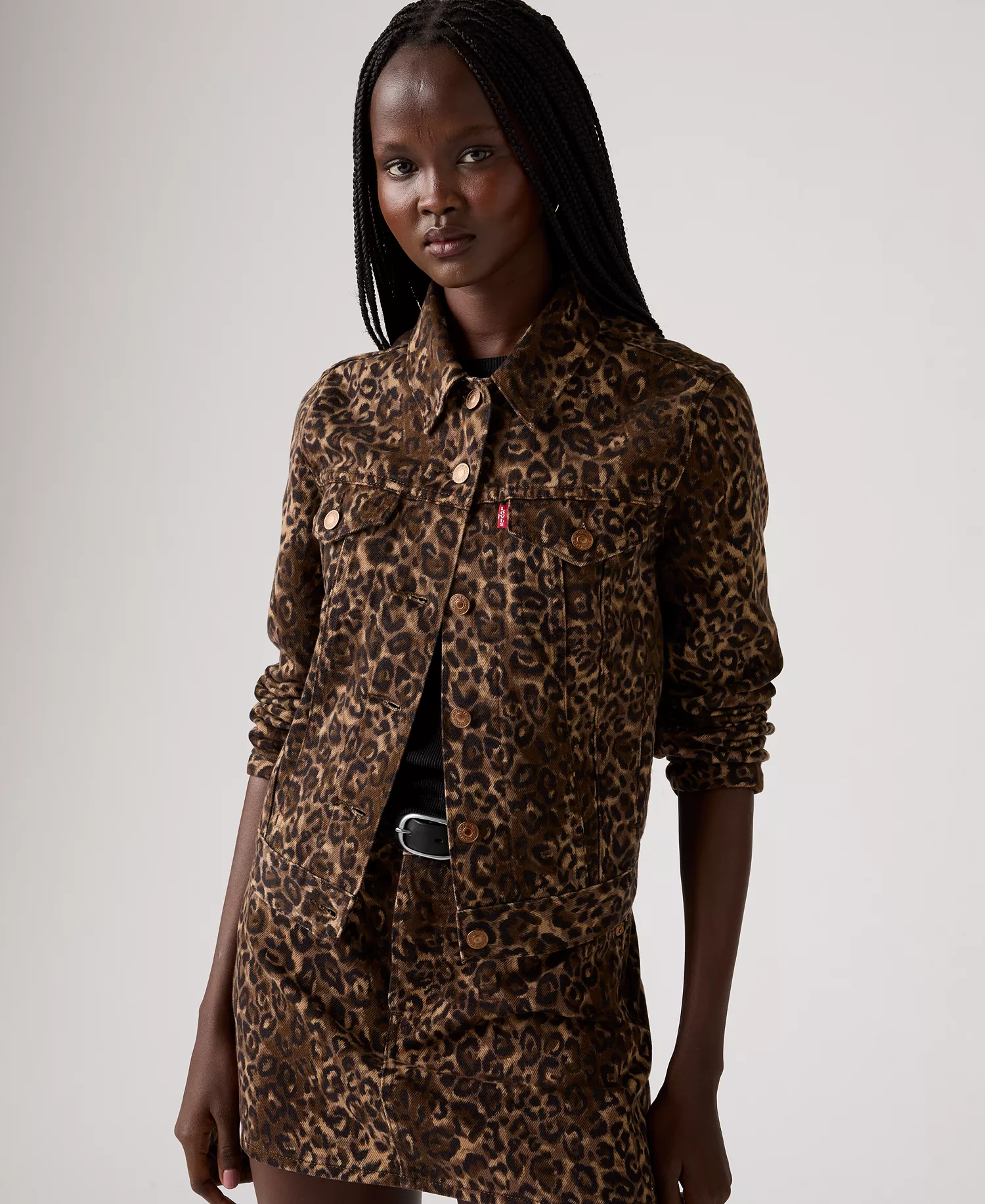 Premium Women's Point Collar Trucker Jacket - Cat Eyes - S