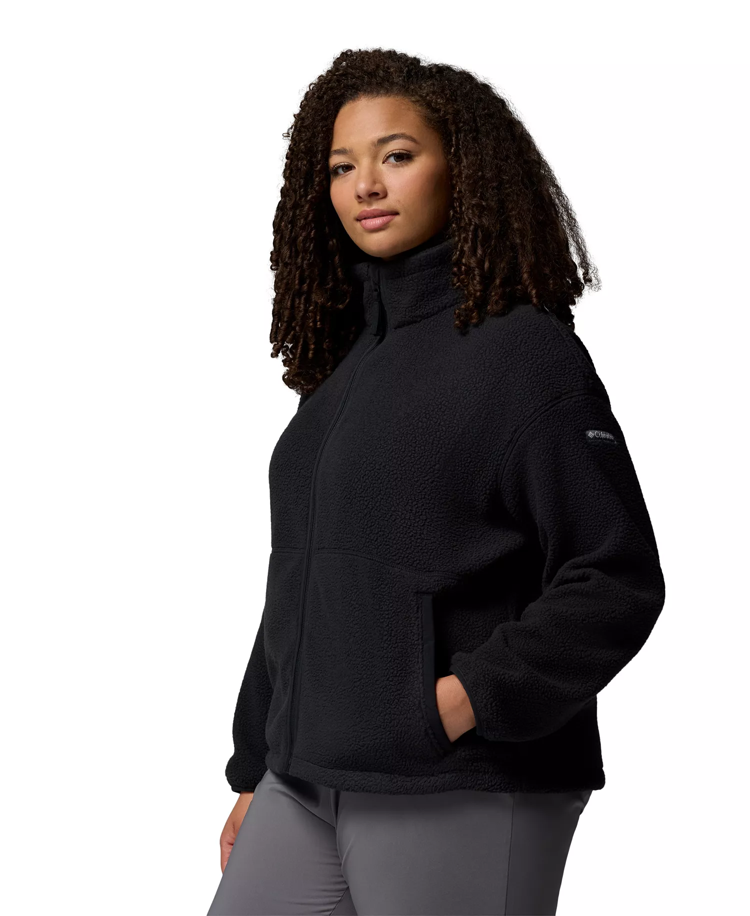 Plus Kenton Full-Zip Fleece Jacket - Black - 1X