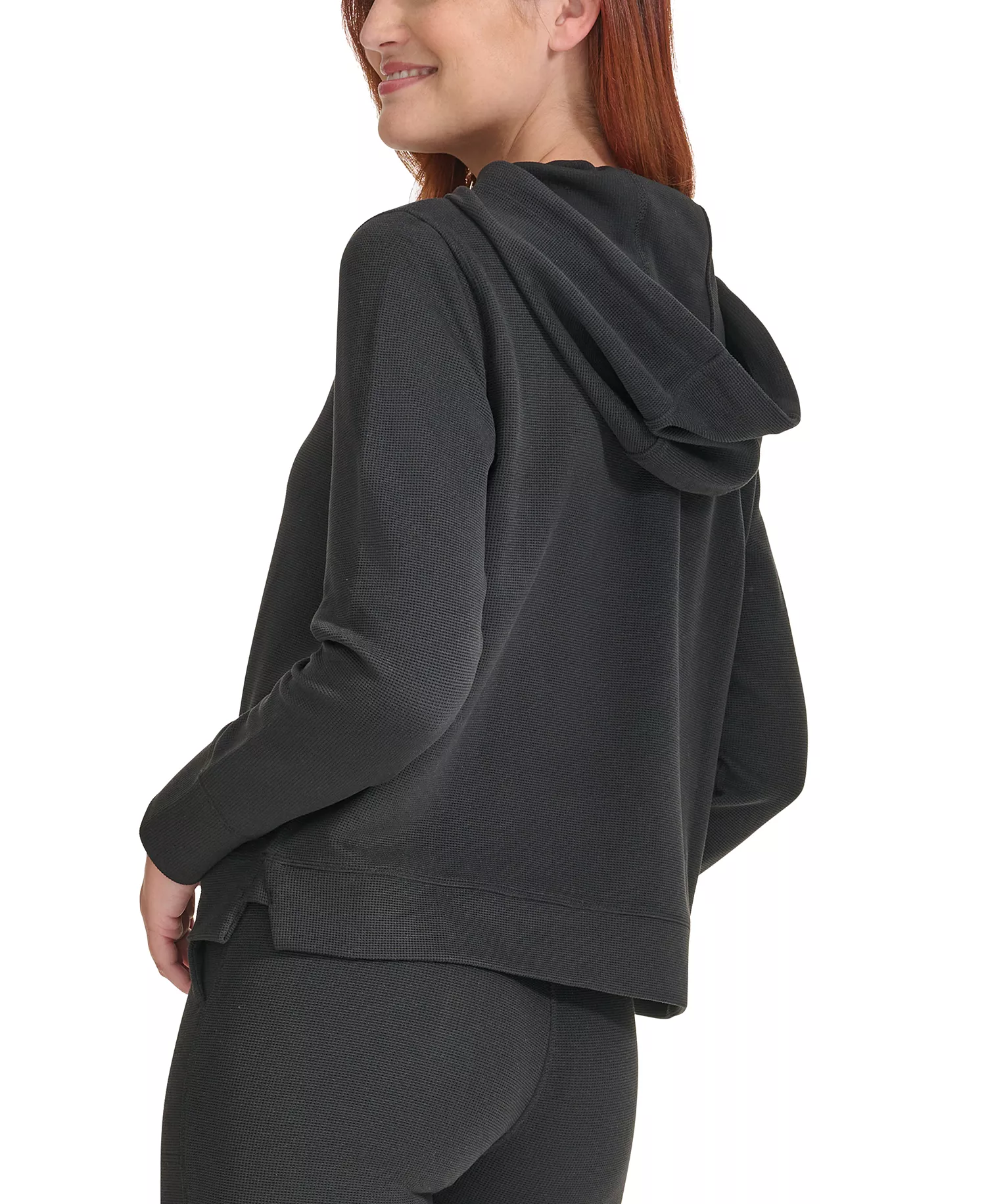 Performance Women's Waffle-Knit Pullover Hoodie - Black - 2XL