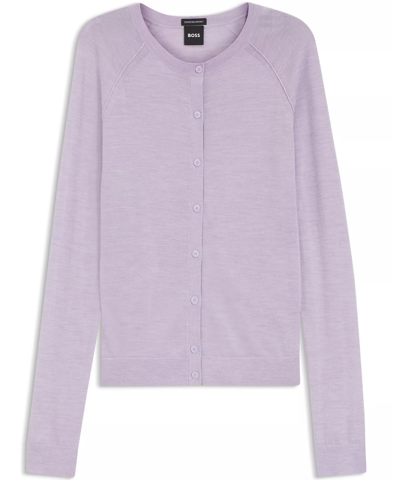 BOSS by Women's Extra-Fine Merino Wool Button-Up Cardigan Sweater - Open White - L