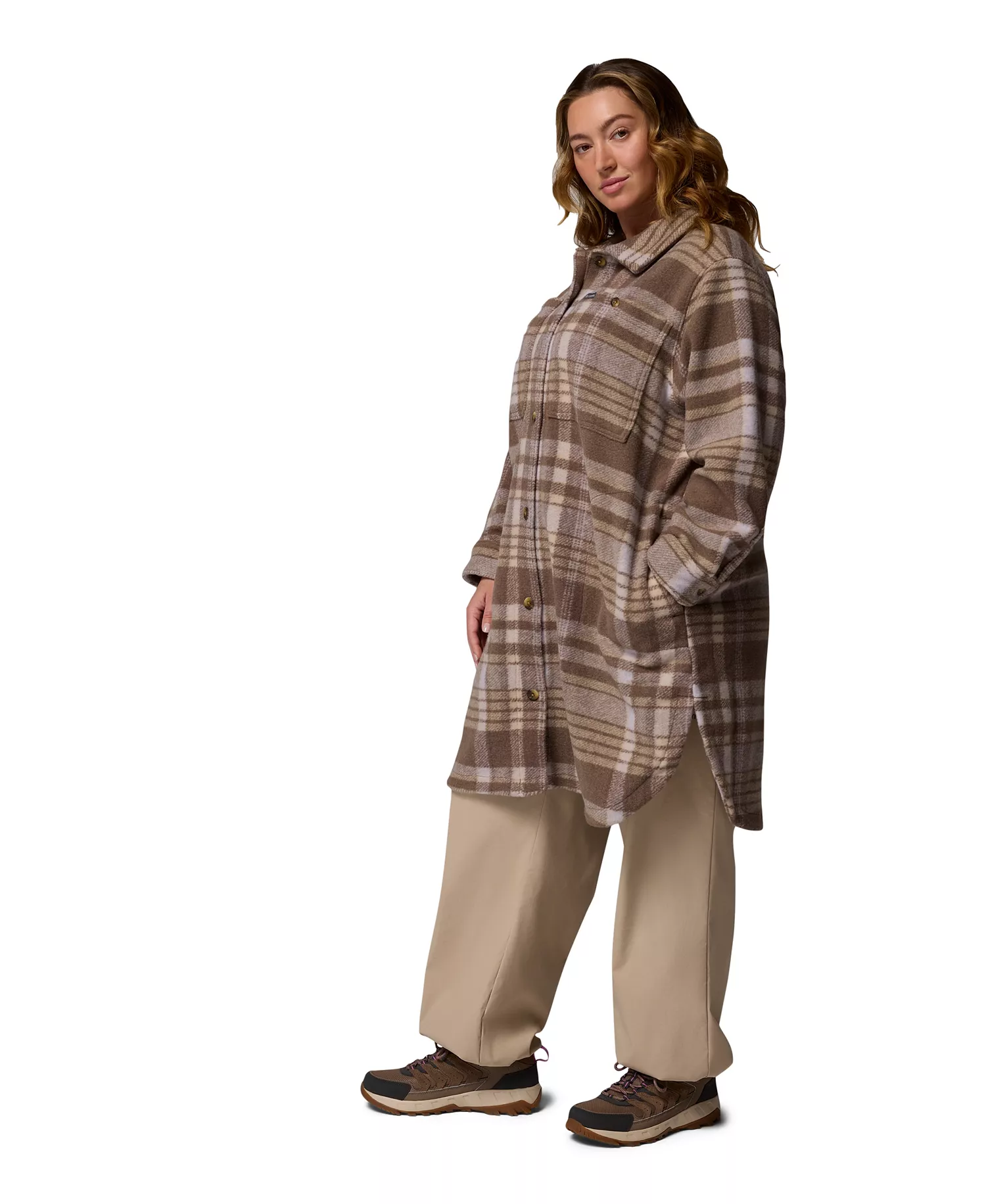 Plus Wildest Venture Long Fleece Coat - Iron Vagabond Plaid - 2X