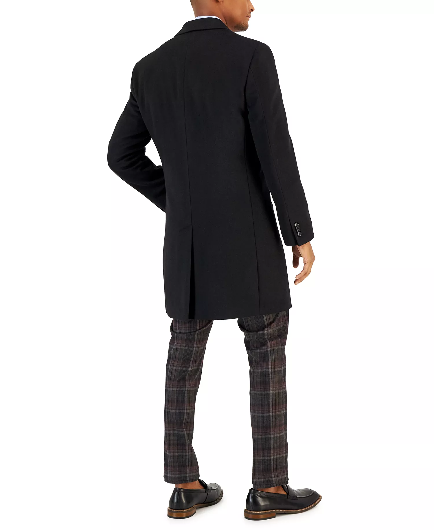 Men's Classic-Fit Camber Wool Overcoat - Black - 36R