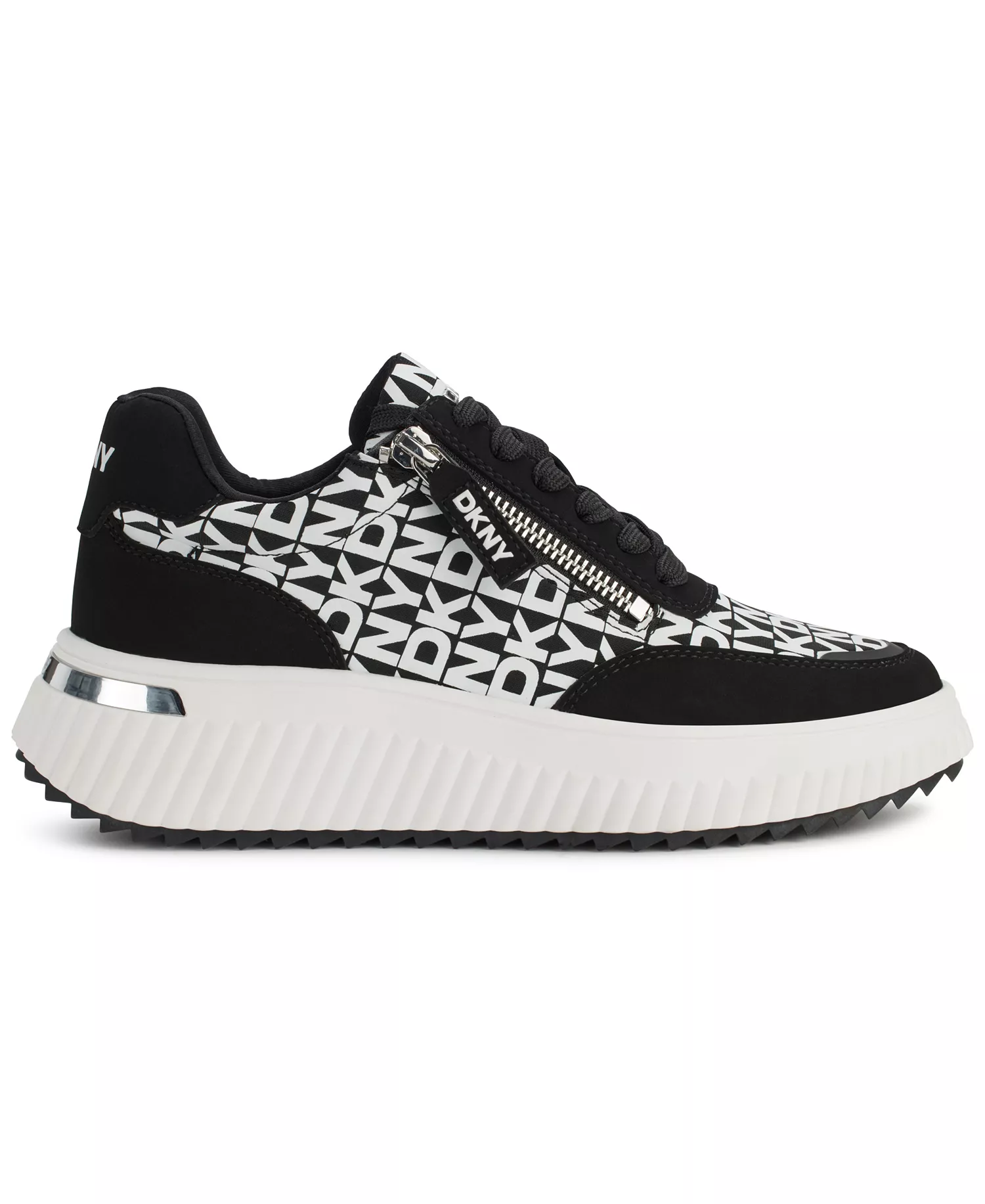 Women's Lissa Logo Platform Sneakers - Black and White - 10M