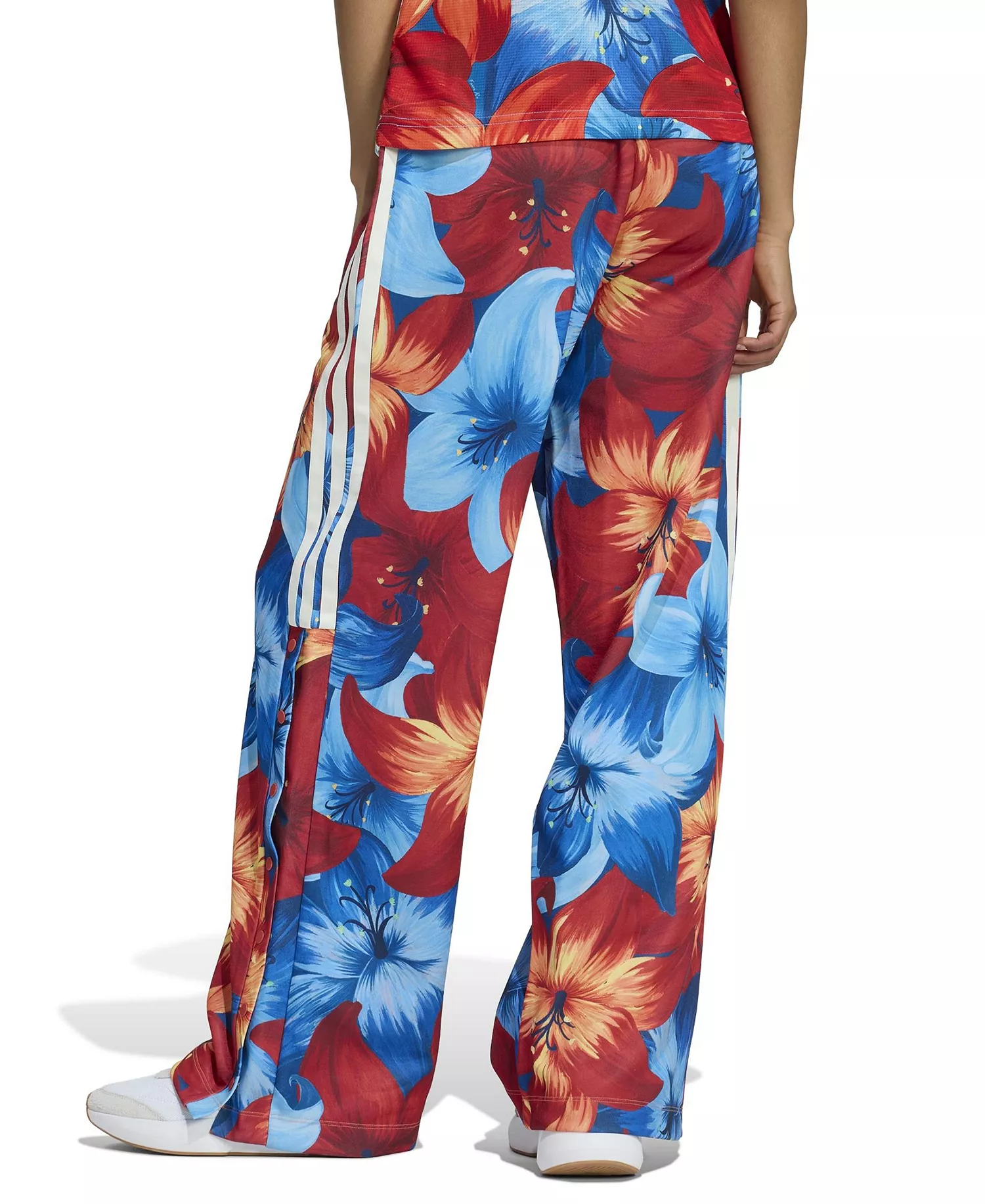 Women's x Farm Rio Drawstring Track Pants - Light Blue/Tactile Red/Cream White - S