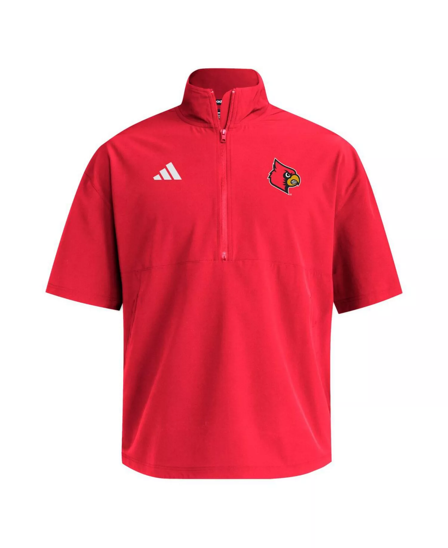 Men's Red Louisville Cardinals Woven Quarter-Zip Short Sleeve Pullover Hoodie - Red - L