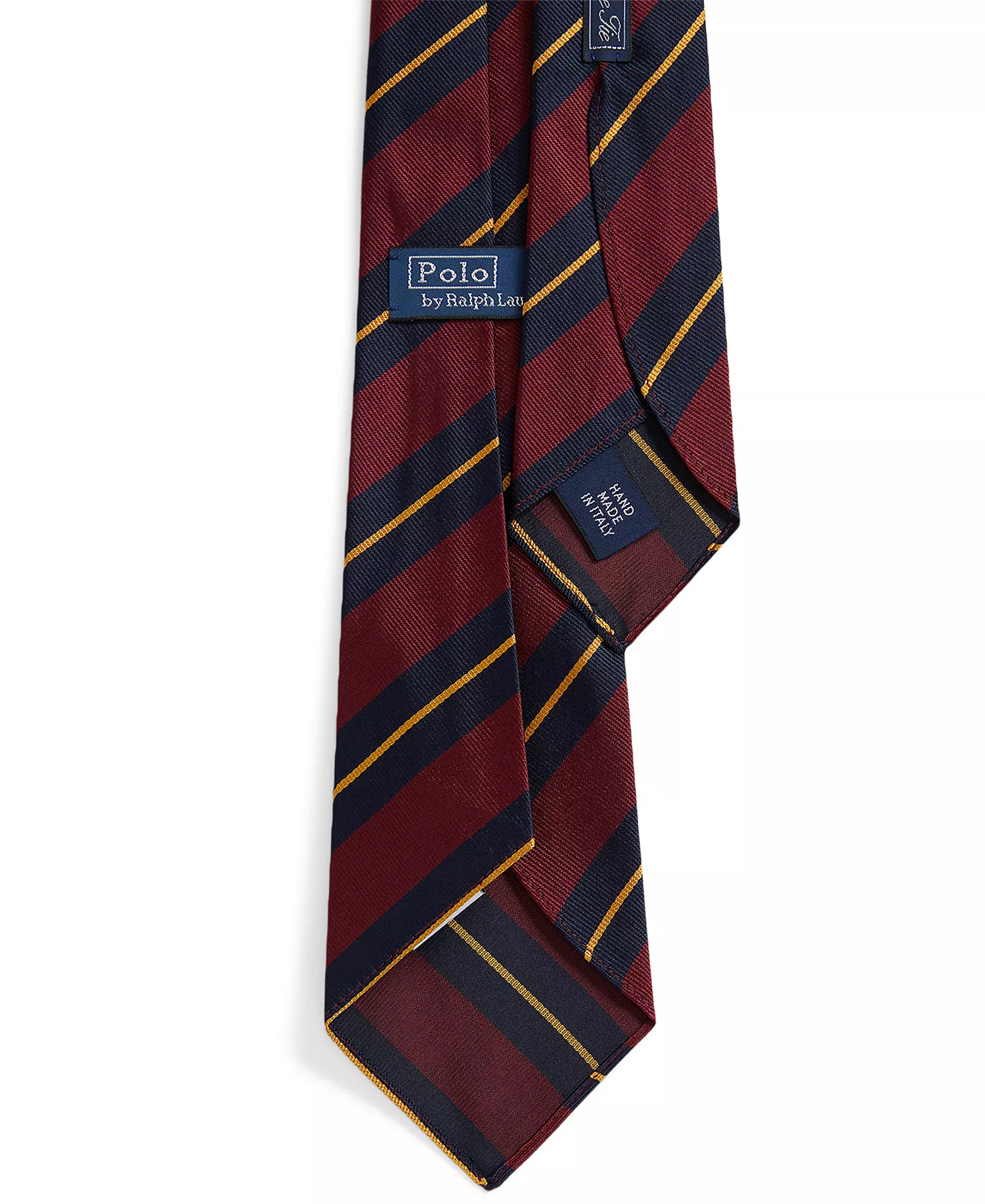 Men's Striped Necktie - Wine/Navy/Gold - No Size