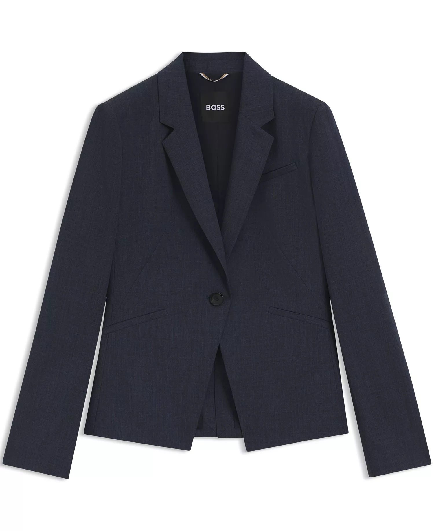BOSS by Women's Mélange Virgin Wool Slim-Fit Blazer - Dark Blue - 0