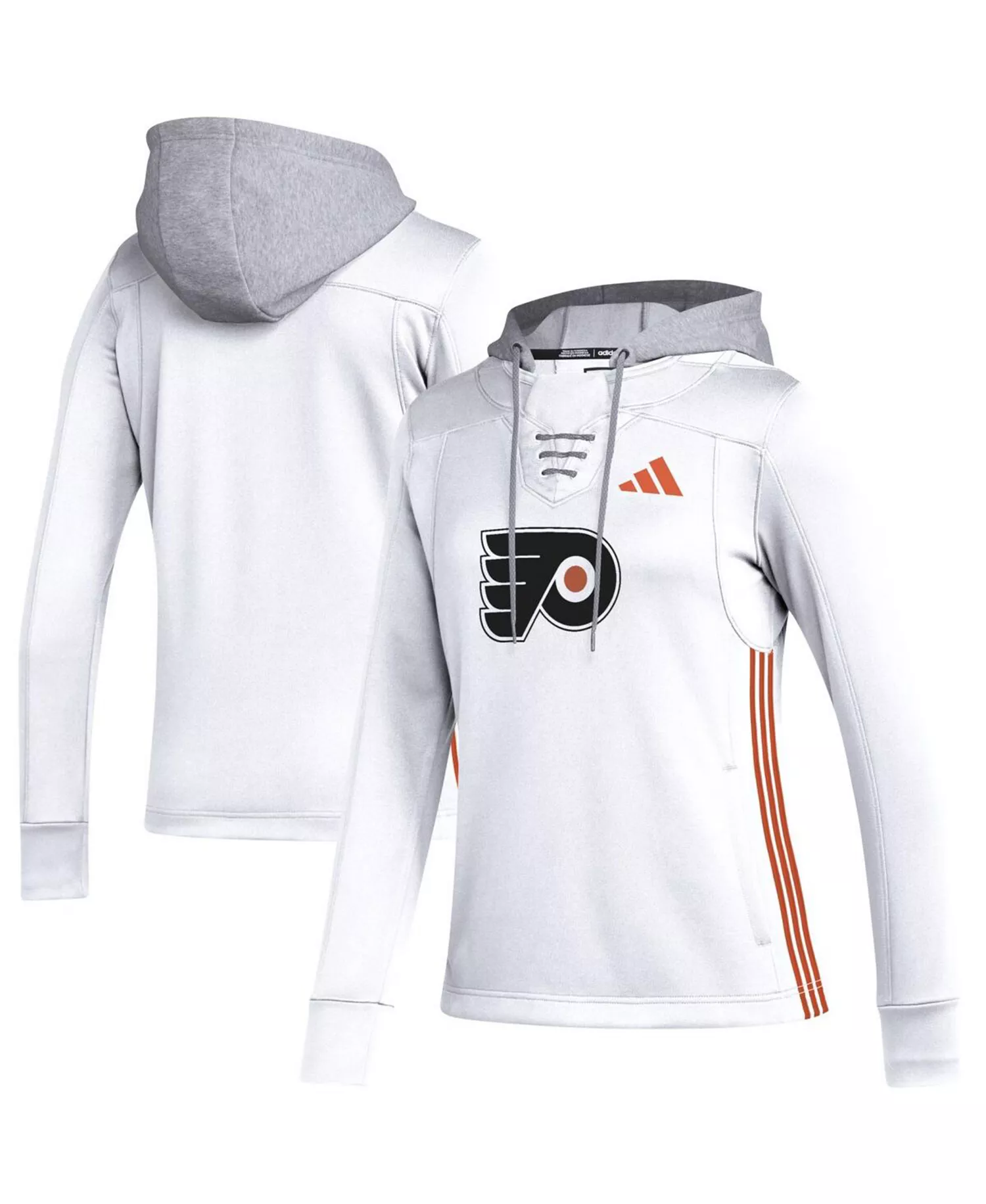 Women's White Philadelphia Flyers Refresh Skate Lace AEROREADY Pullover Hoodie - White - XL