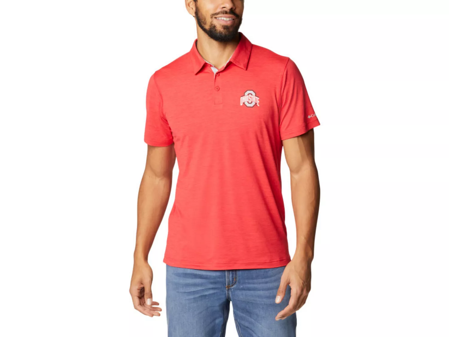 Ohio State Buckeyes Men's Tech Trail Polo - Red - L