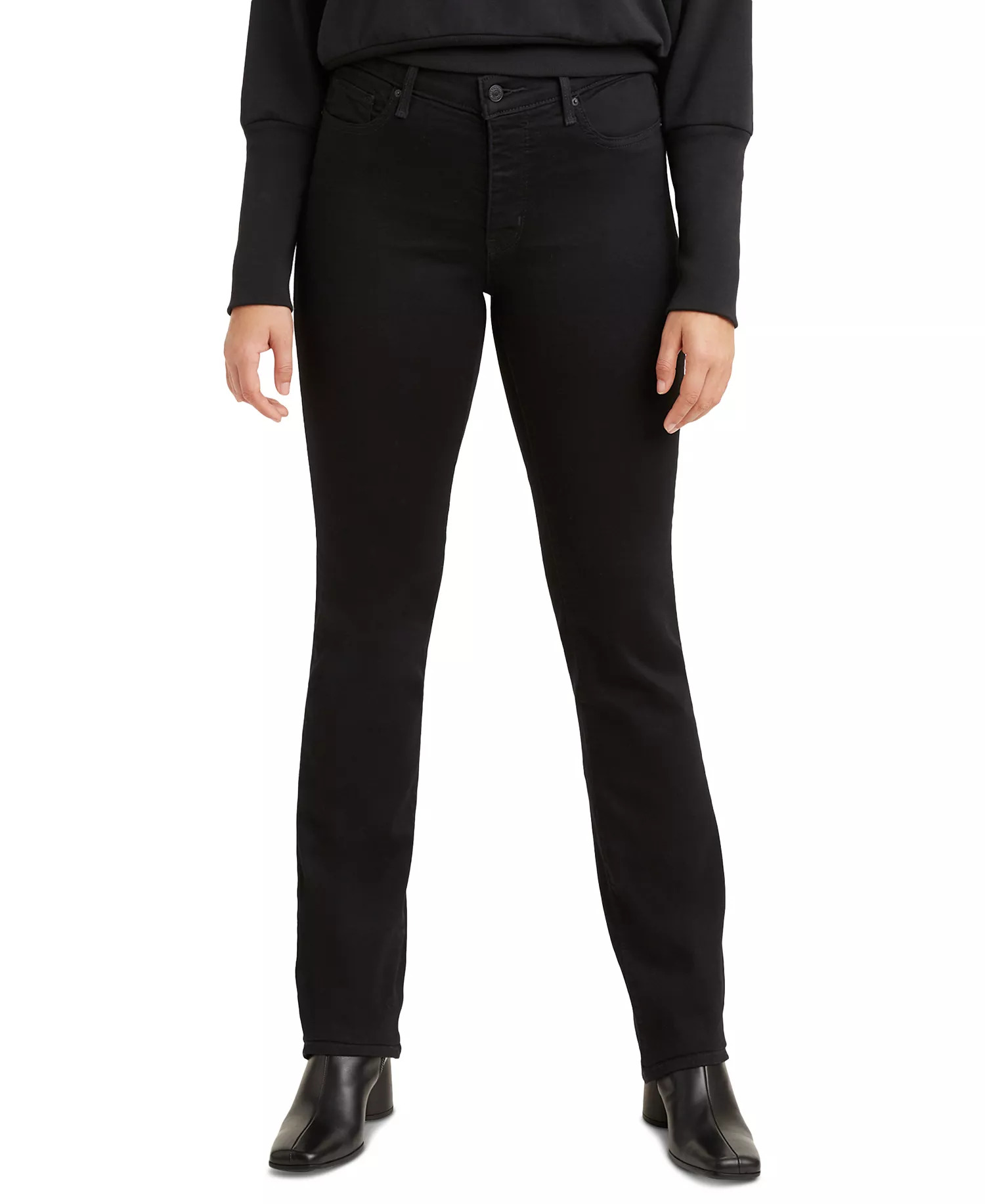314 Shaping Straight Leg Jeans in Short Length - Soft Black - 26S