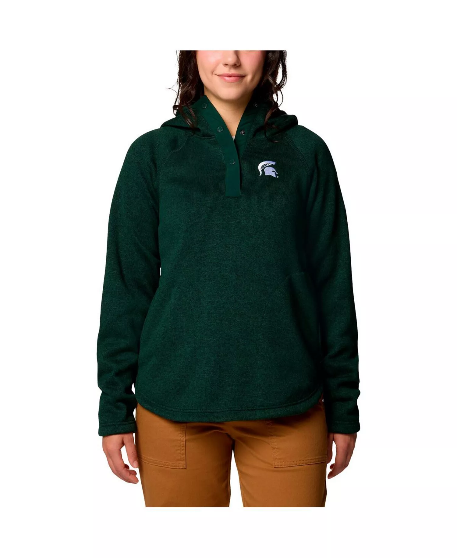 Women's Green Michigan State Spartans Sweater Weather Fleece Lined Pullover Hoodie - Green - L