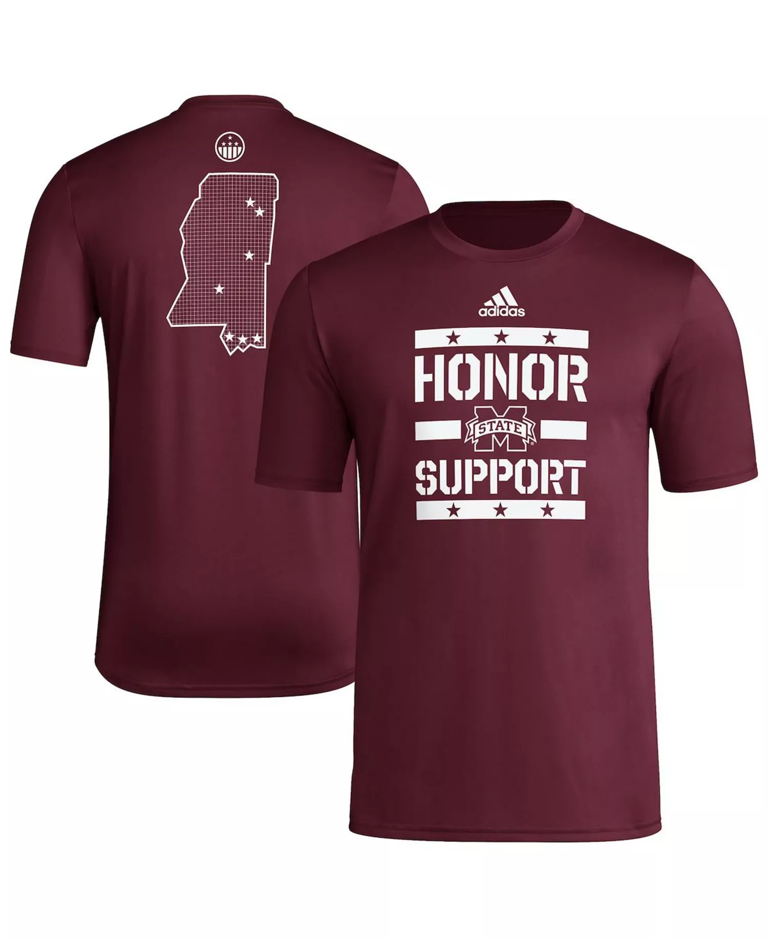 Men's Maroon Mississippi State Bulldogs Honor Support Pre-Game T-Shirt - Maroon - 2XL