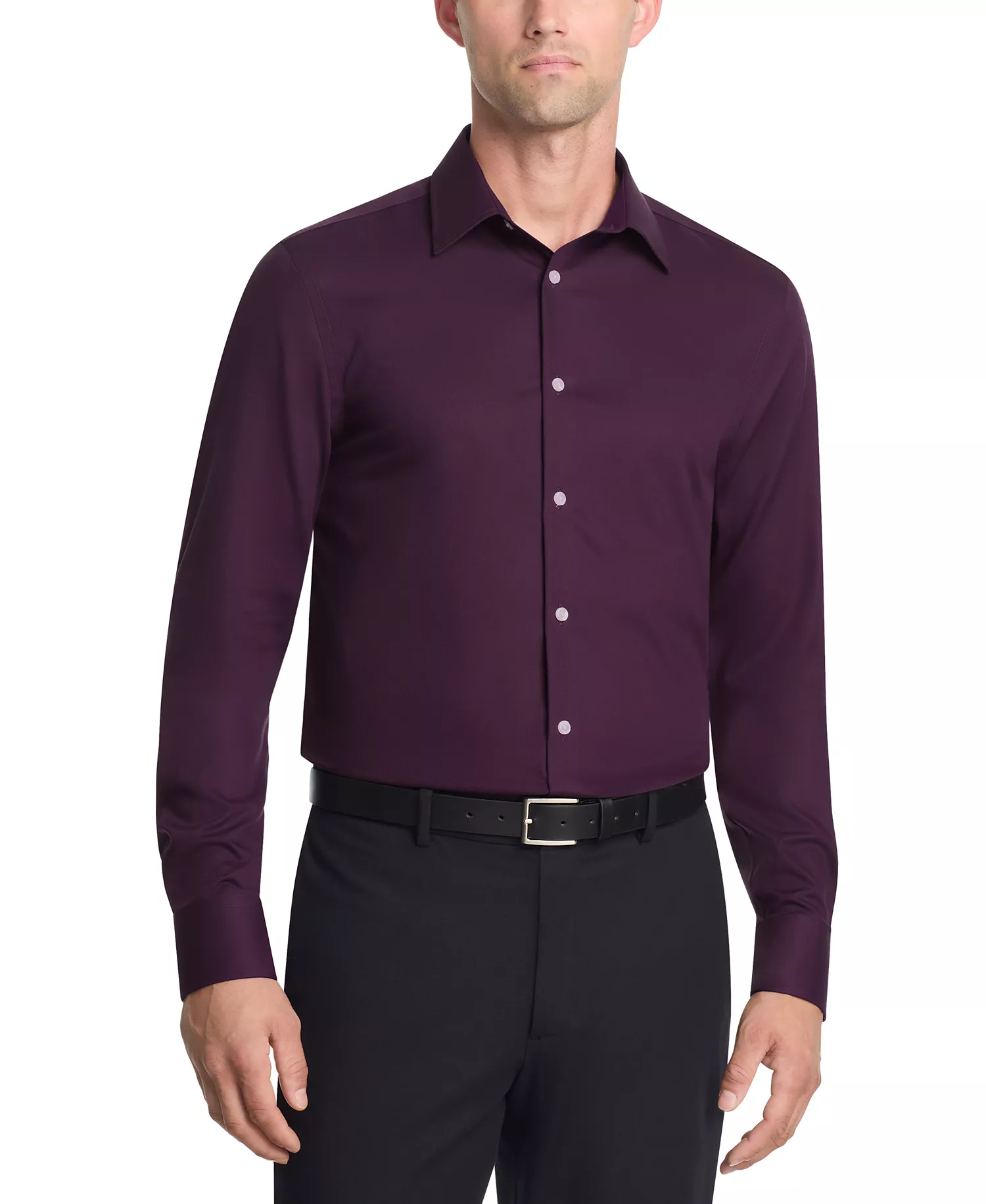 Men's Multi-Stretch Non-Iron Slim-Fit Dress Shirt - Amethyst - 15 32/33