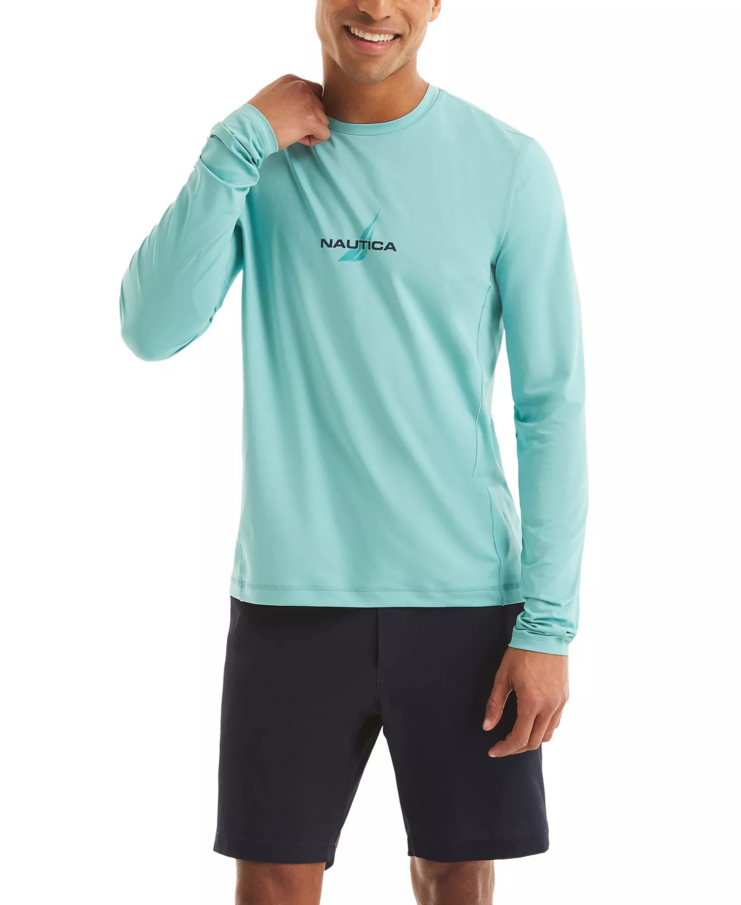 Men's Long-Sleeve Rash Guard - Aqua Wave - 2XL