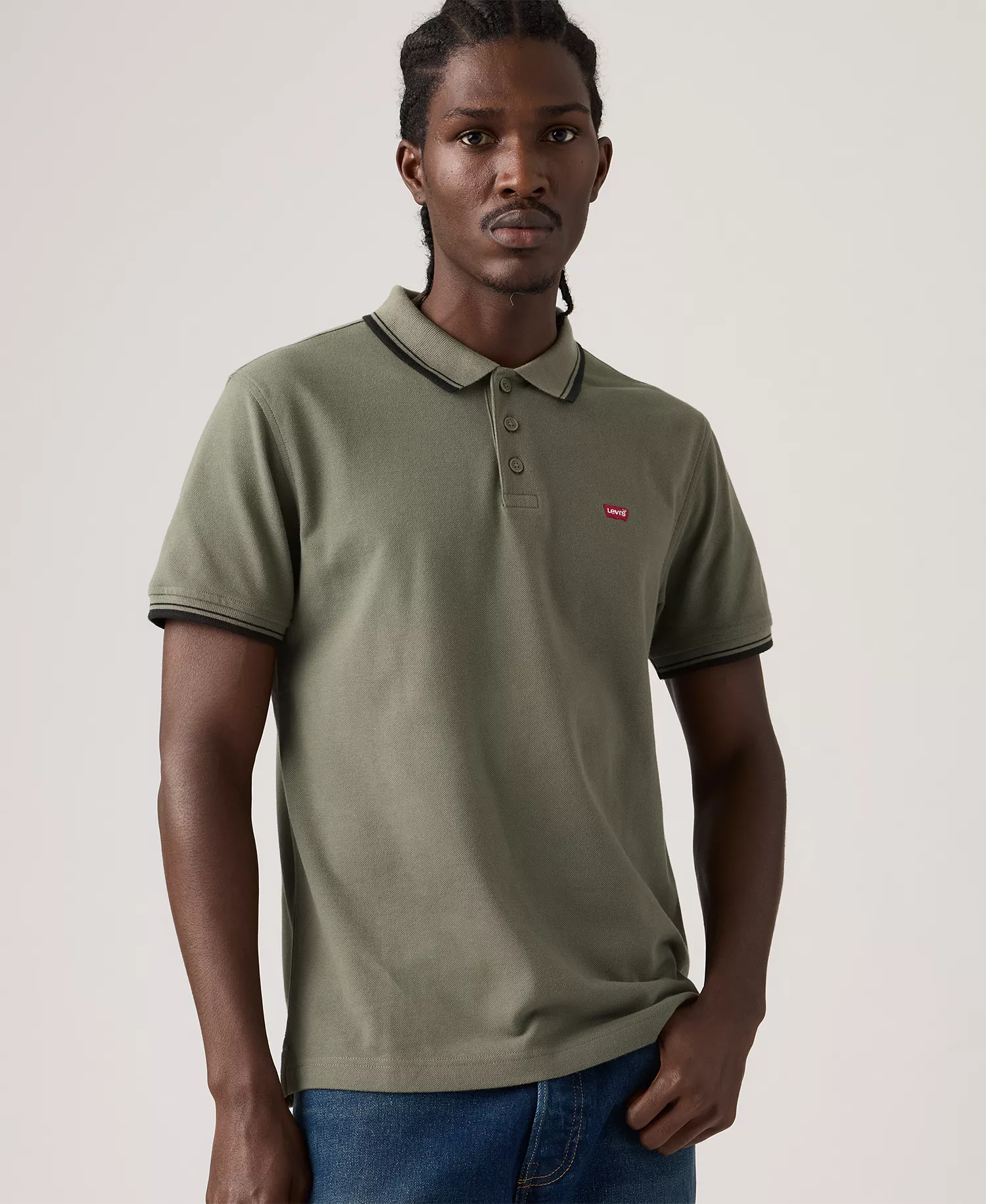 Men's Housemark Regular-Fit Short-Sleeve Polo Shirt - STRIPE MULLED BASIL - M