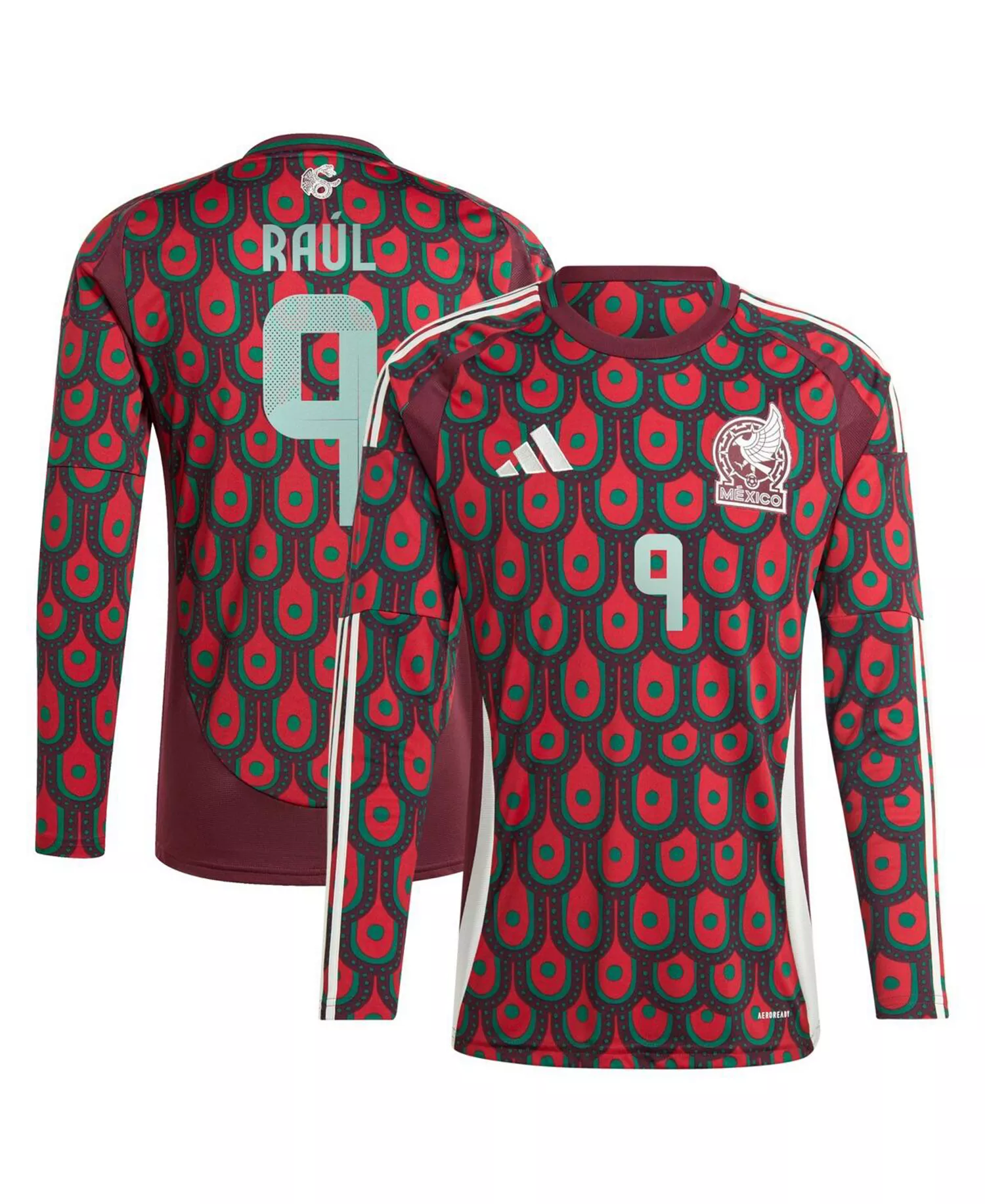 Men's Raul Jimenez Burgundy Mexico National Team 2024 Home Replica Player Long Sleeve Jersey - Burgundy - L