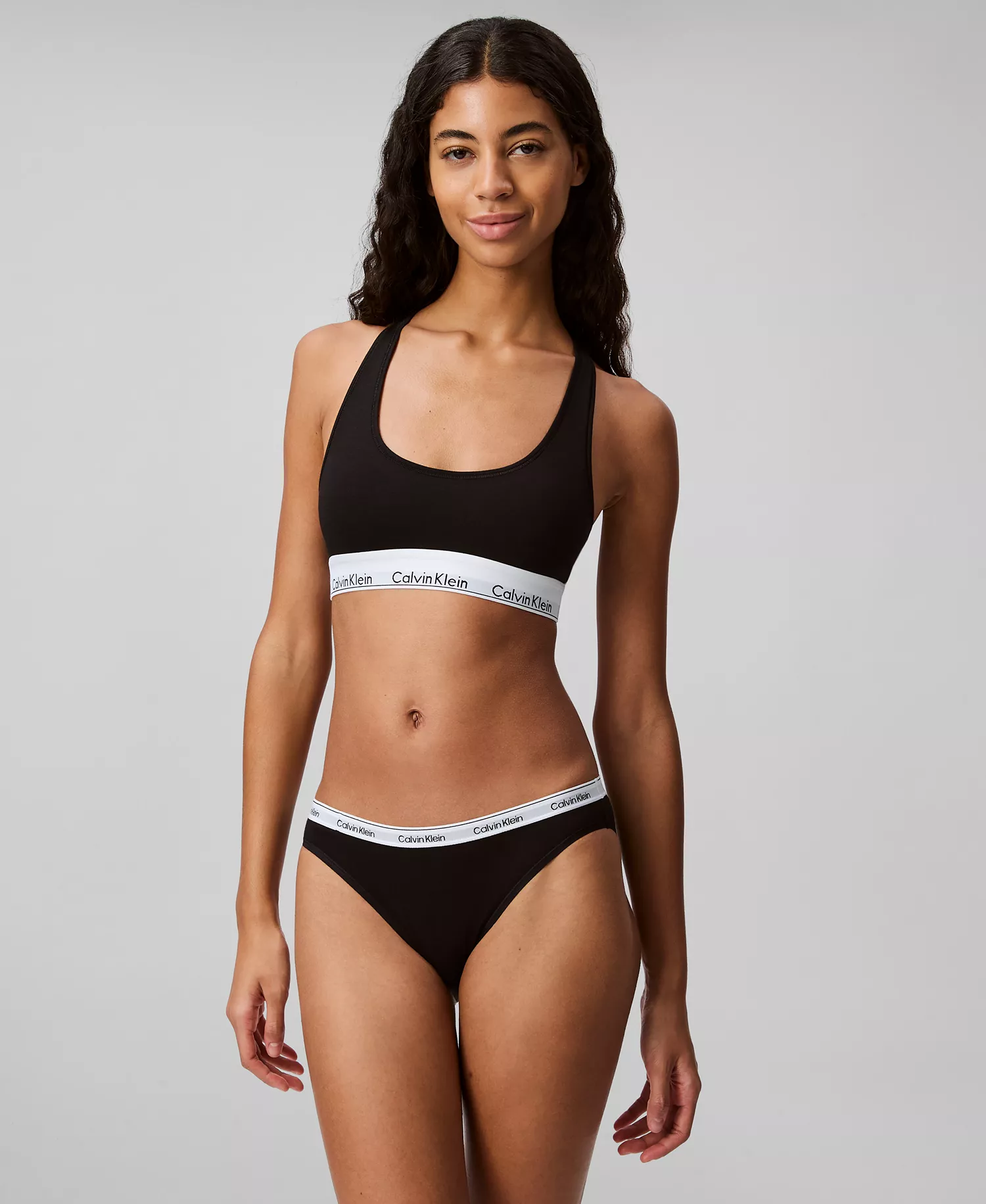 Women's Modern Logo Bikini Underwear QD5044 - Black - L