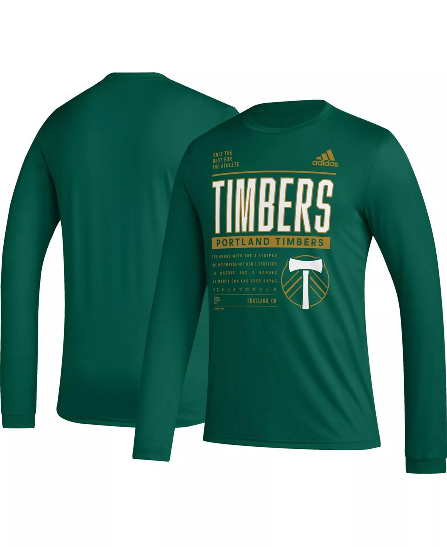 Men's Green Portland Timbers Club DNA Long Sleeve AEROREADY T-Shirt - Green - L