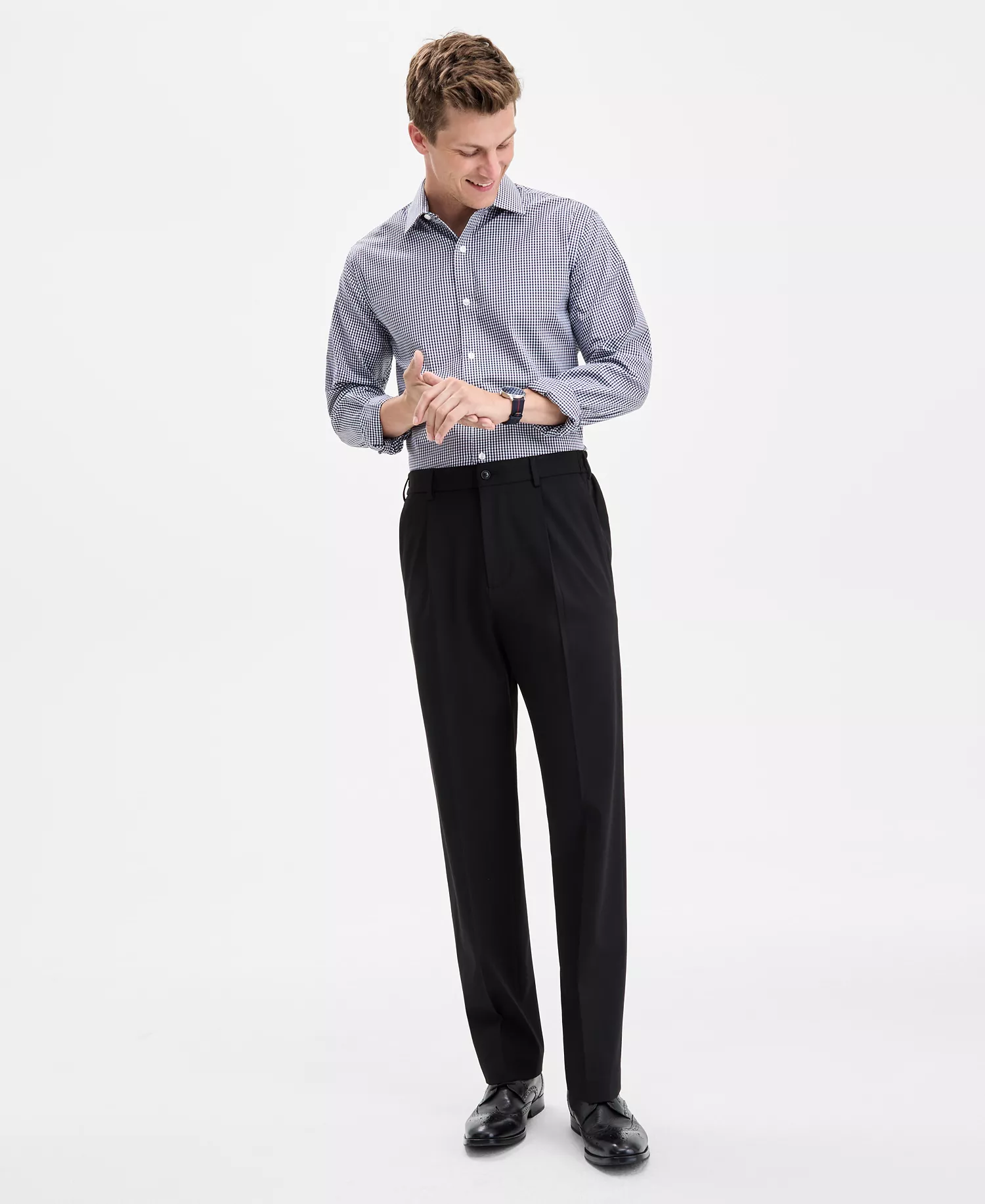 Men's Modern-Fit Dean Solid Pants - Black - 29 - 34