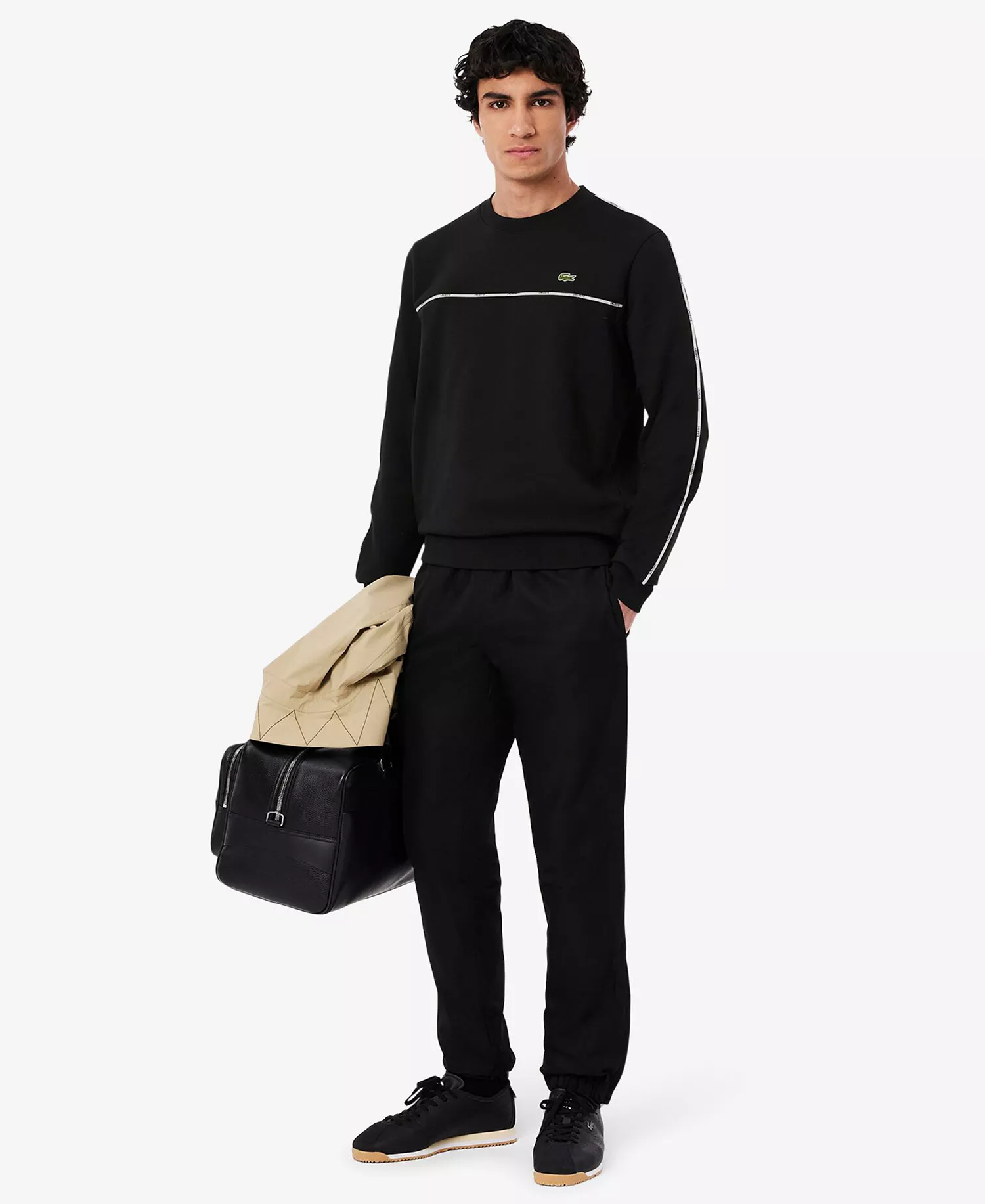 Men's Logo Trim Sweatshirt - Black - M