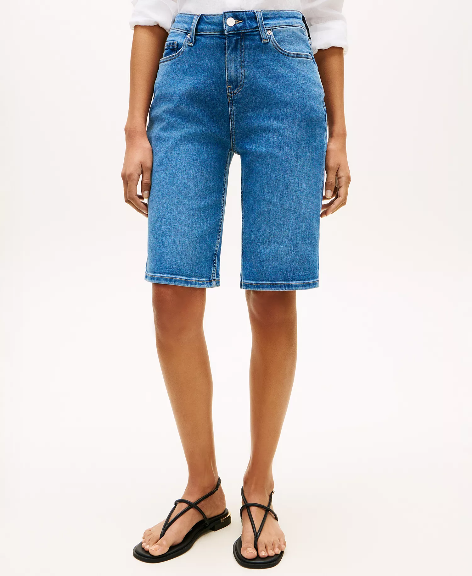 Women's Mid Blue Denim Shorts - Nos Mid Blue - 10