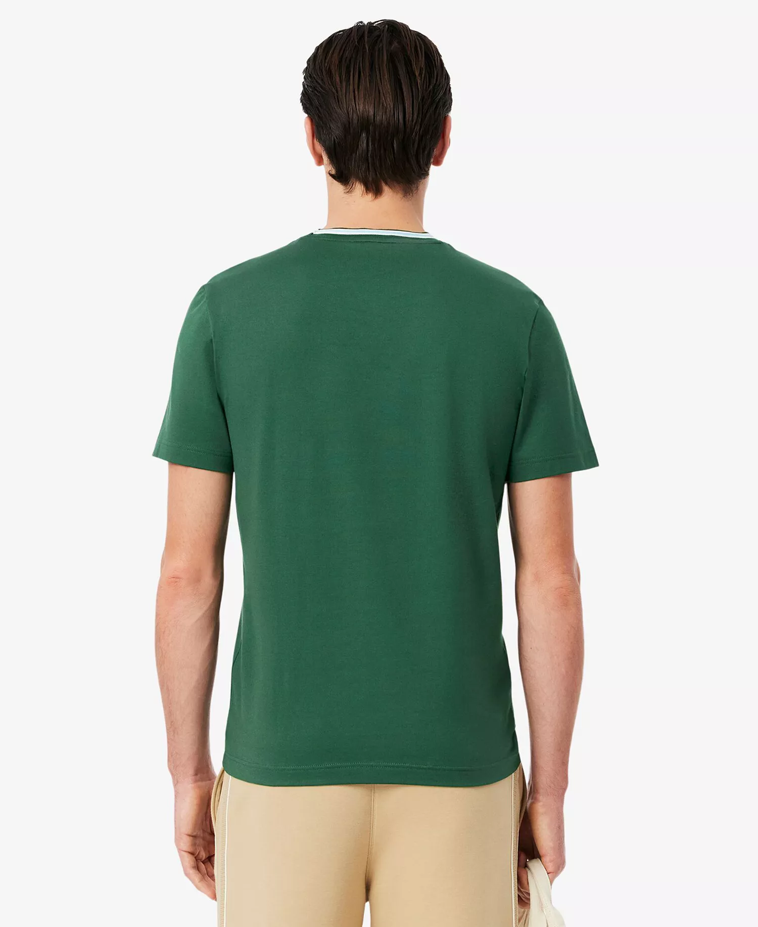 Men's Ribbed Collar T-Shirt - Green - 2XL