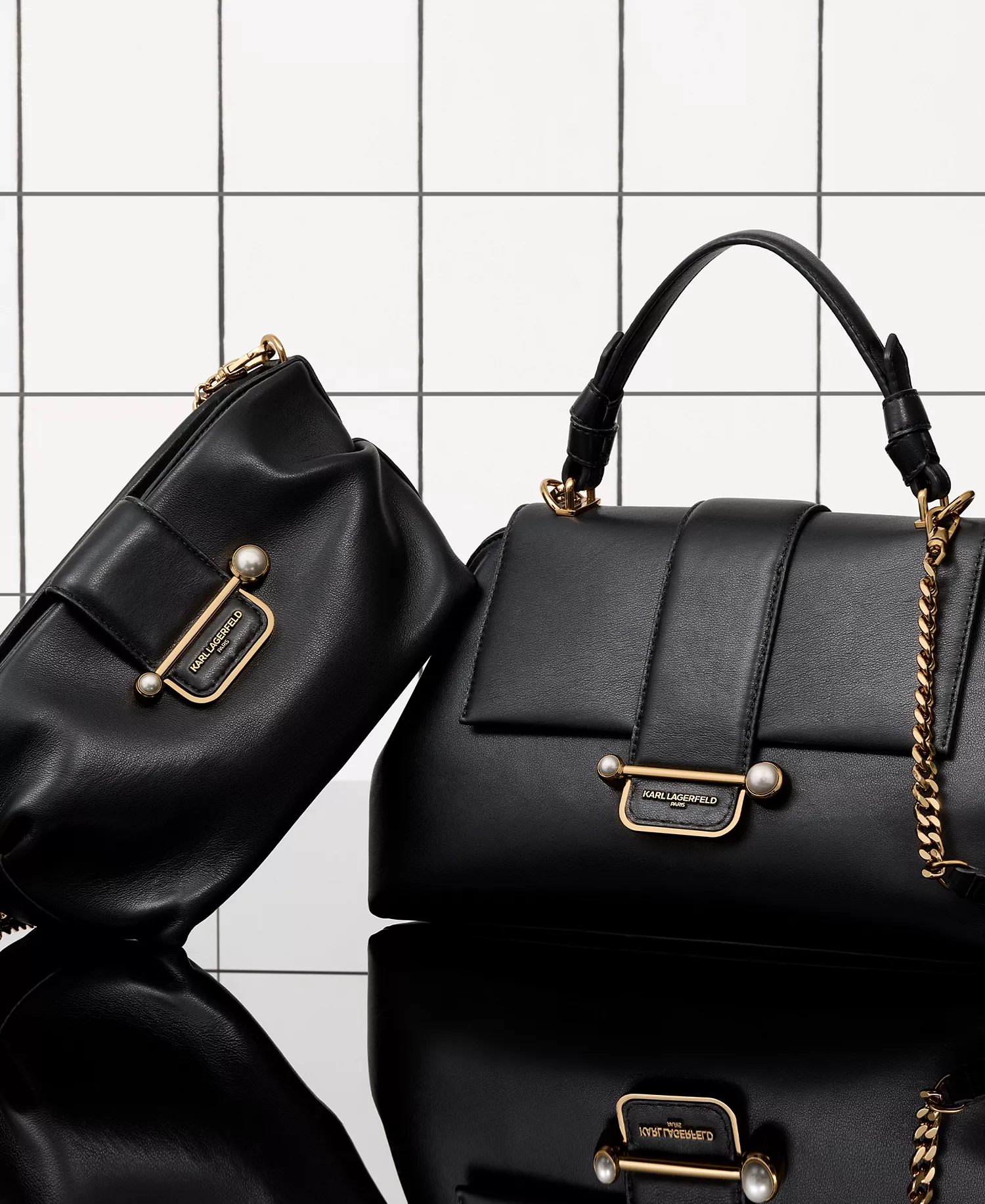 Dara Satchel Bag - Black/gold - NO SIZE