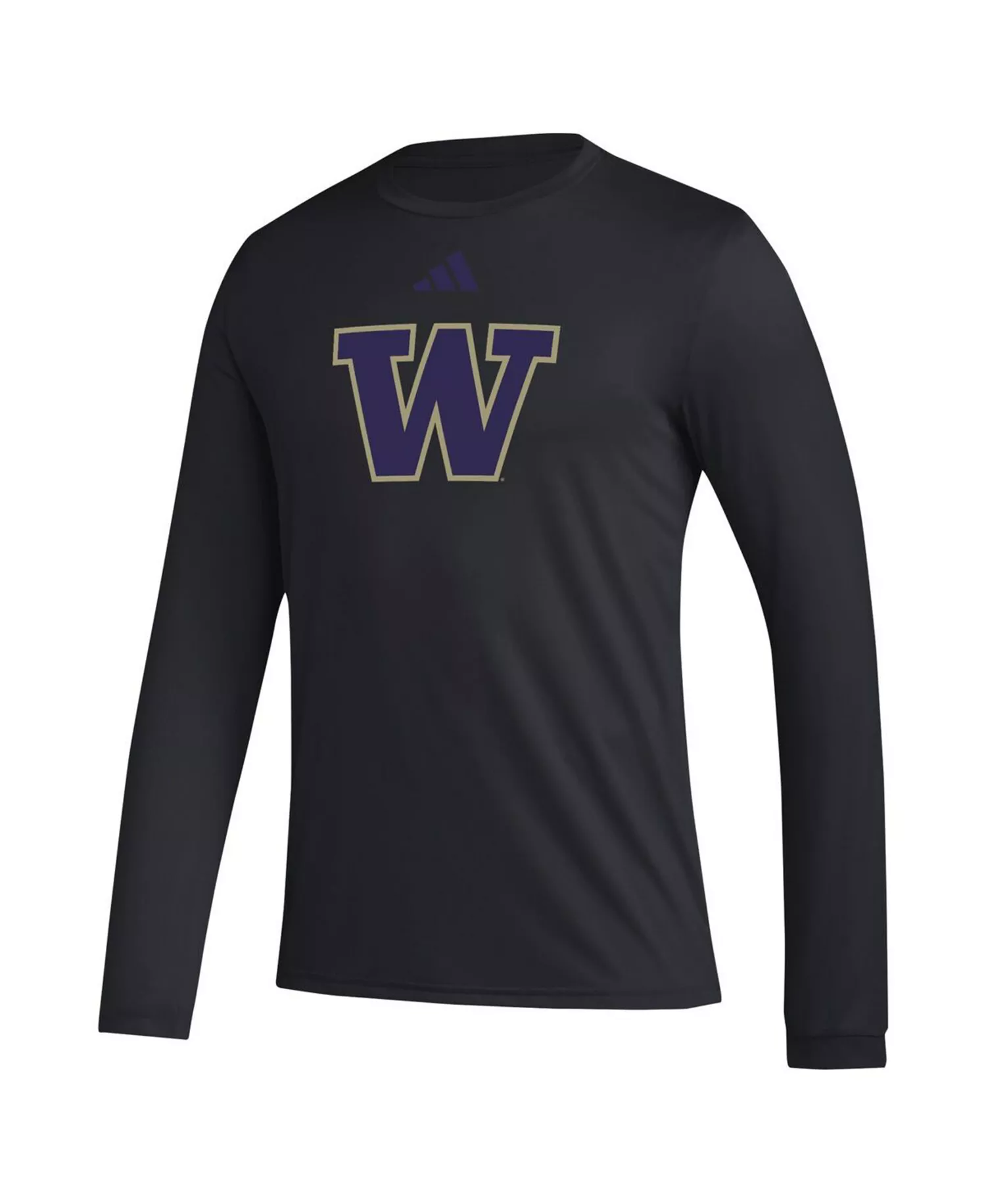 Men's Black Washington Huskies Primary Locker Logo Pre-Game Long Sleeve T-Shirt - Black - 2XL