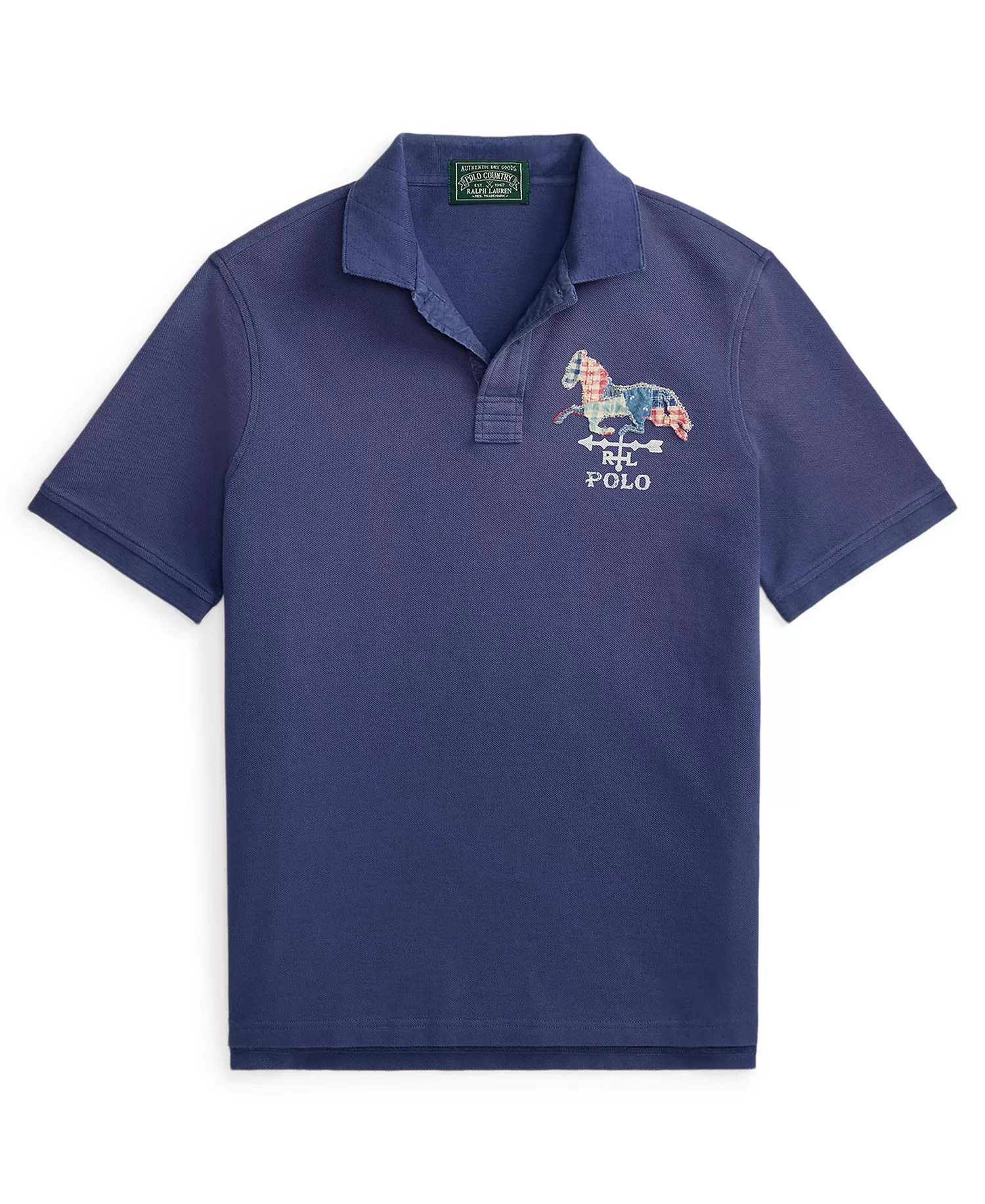 Men's Short-Sleeve Ribbed Collar Polo Shirt - Light Navy - 2XL