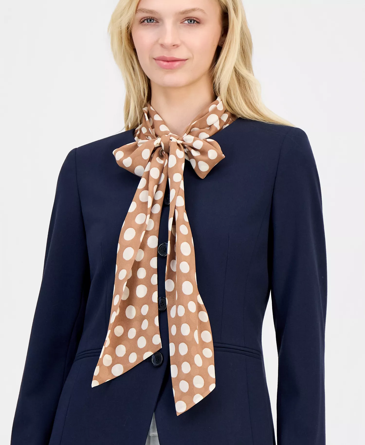 Women's Collarless Button-Front Blazer - New Navy - 10