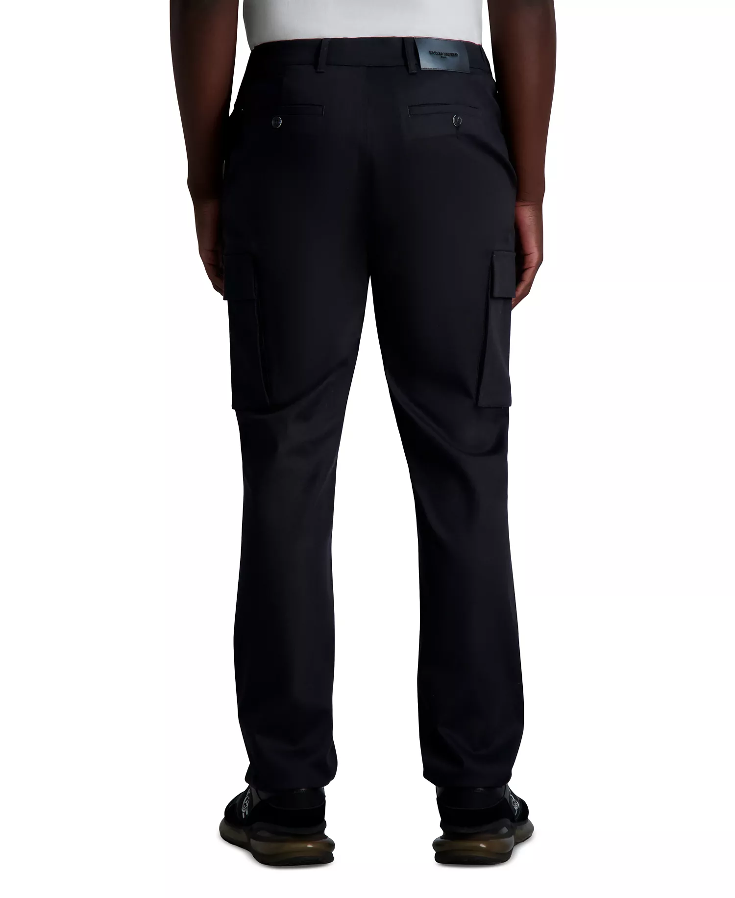 Men's Straight-Fit Twill Cargo Pants  - Black - 2XL